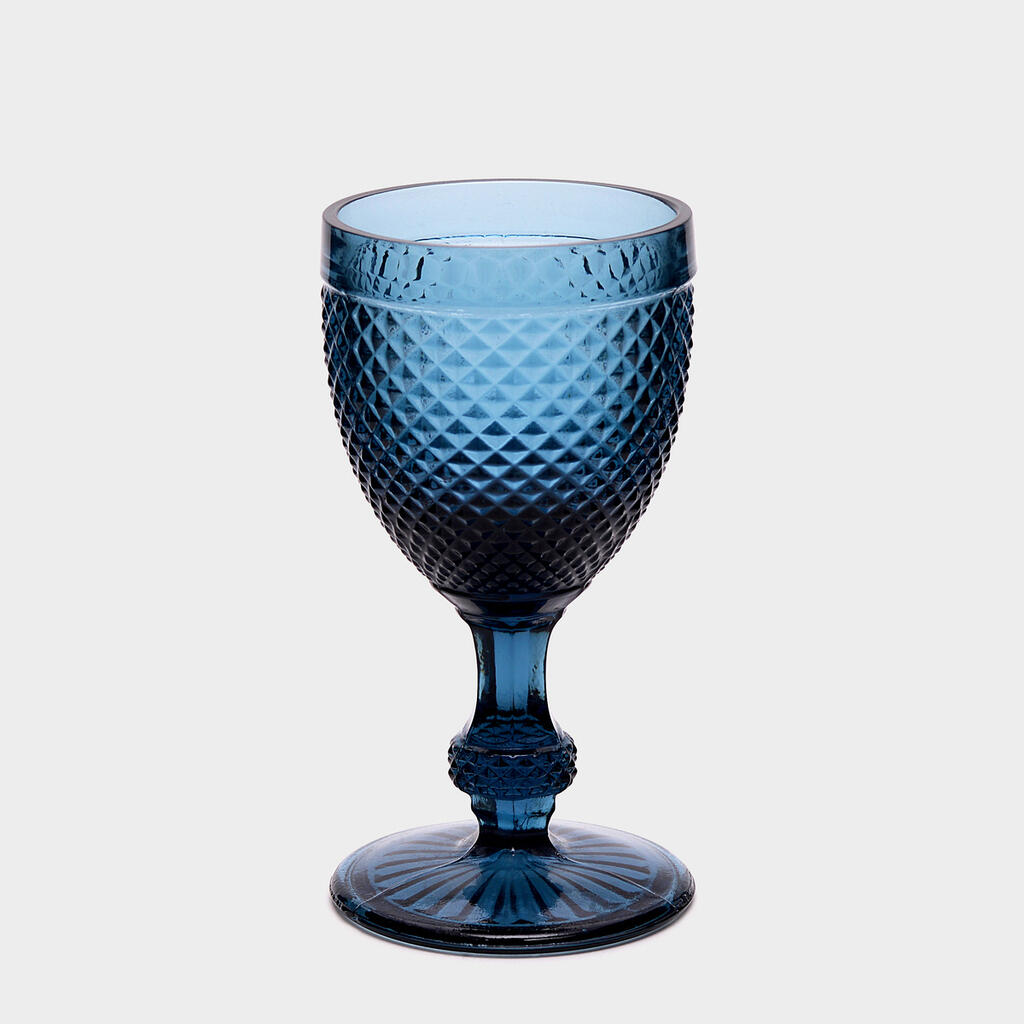 TAÇA VINHO AZUL BICO DE JACA