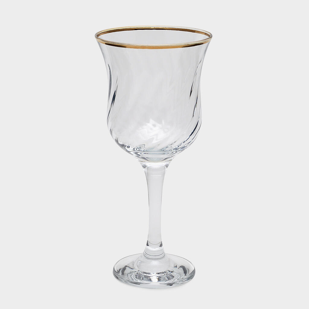 TAÇA ÁGUA FRISO OURO