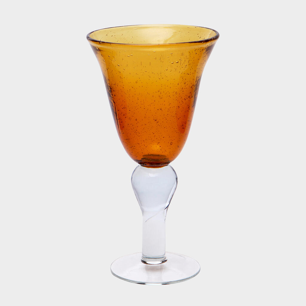 TAÇA VIDRO ÂMBAR BOLHA