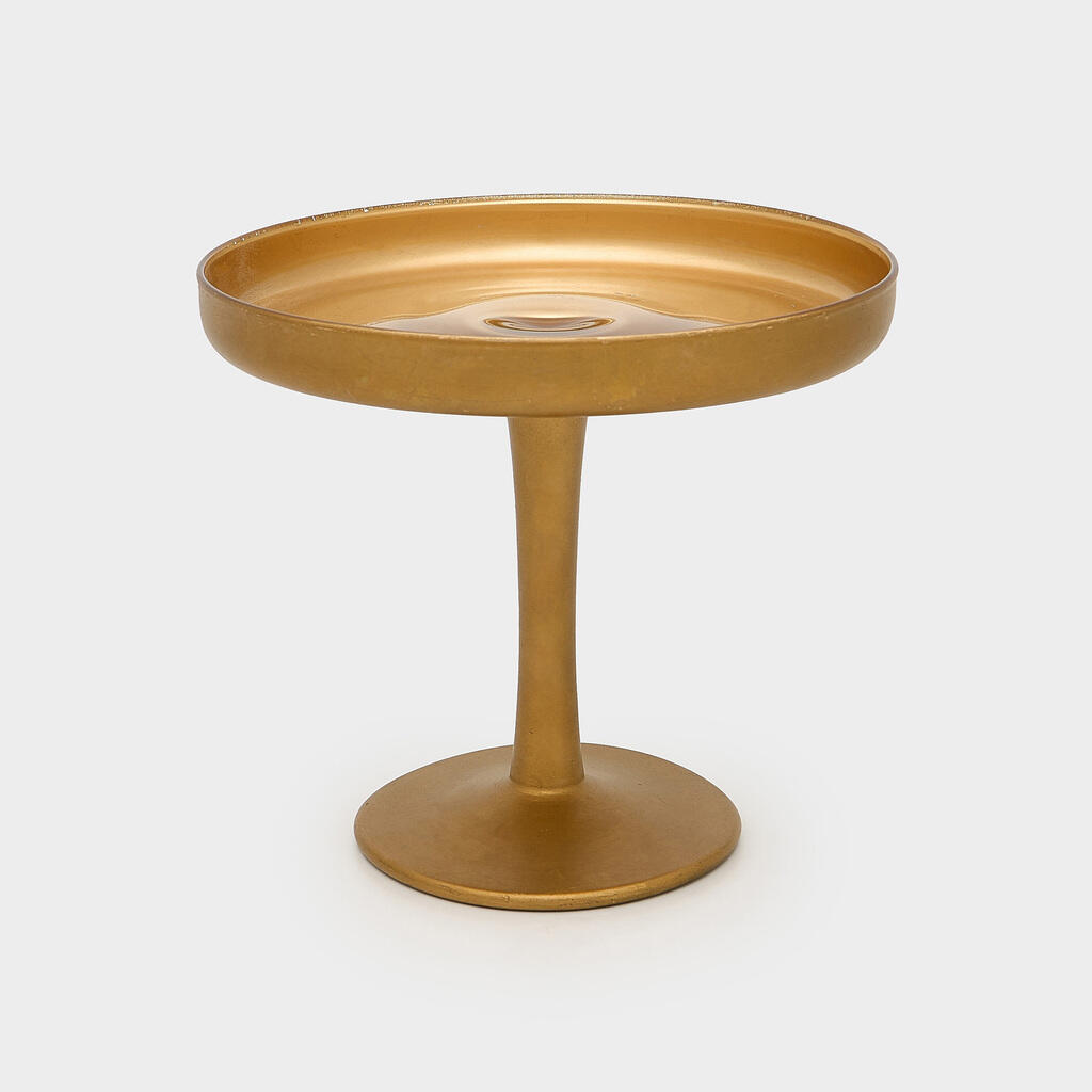 TAÇA VIDRO DOURADA BORDA