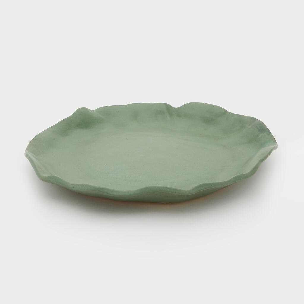 TRAVESSA CERÂMICA CELADON FOLHA ABERTA