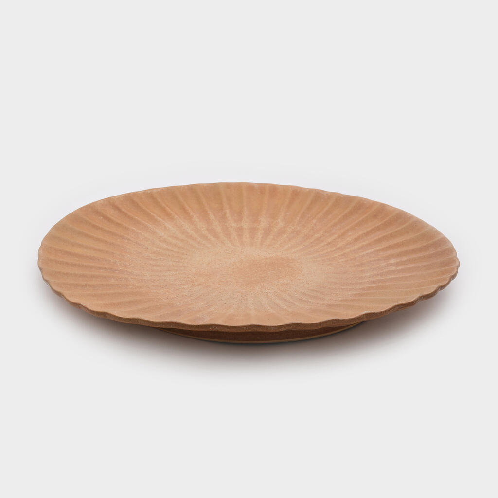 TRAVESSA CERÂMICA N.O OCRE CANELADA 52cm