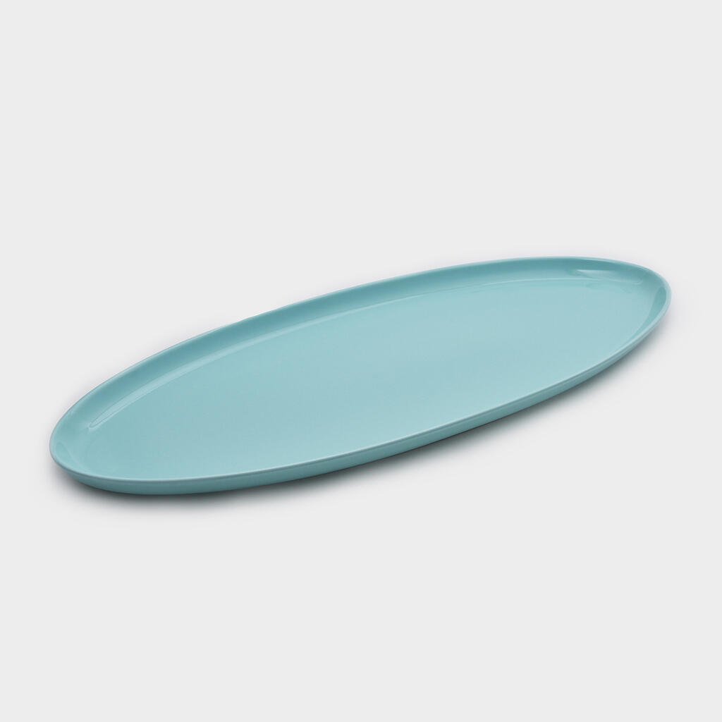 TRAVESSA OVAL RASA CERÂMICA AZUL CLARO