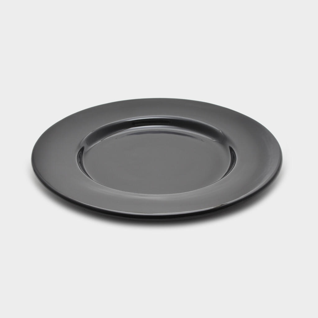 TRAVESSA RASA CERÂMICA PRETA RASA BORDA