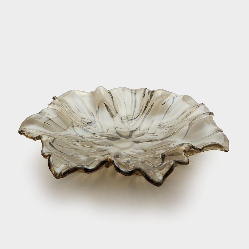 TRAVESSA RASA CRISTAL PRATEADO FOLHA