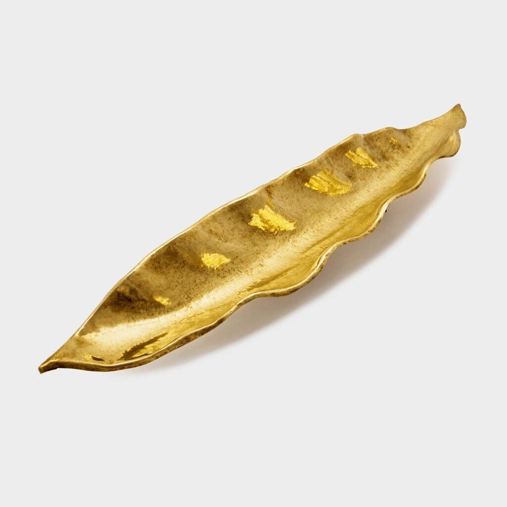 TRAVESSA CANOA DOURADA FOLHA - G