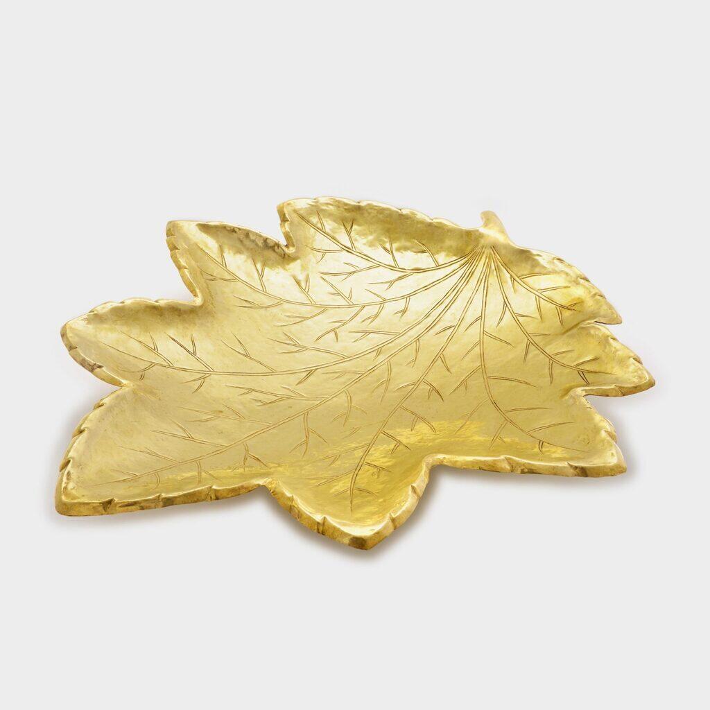 TRAVESSA DOURADA FOLHA LISA 8 PONTAS