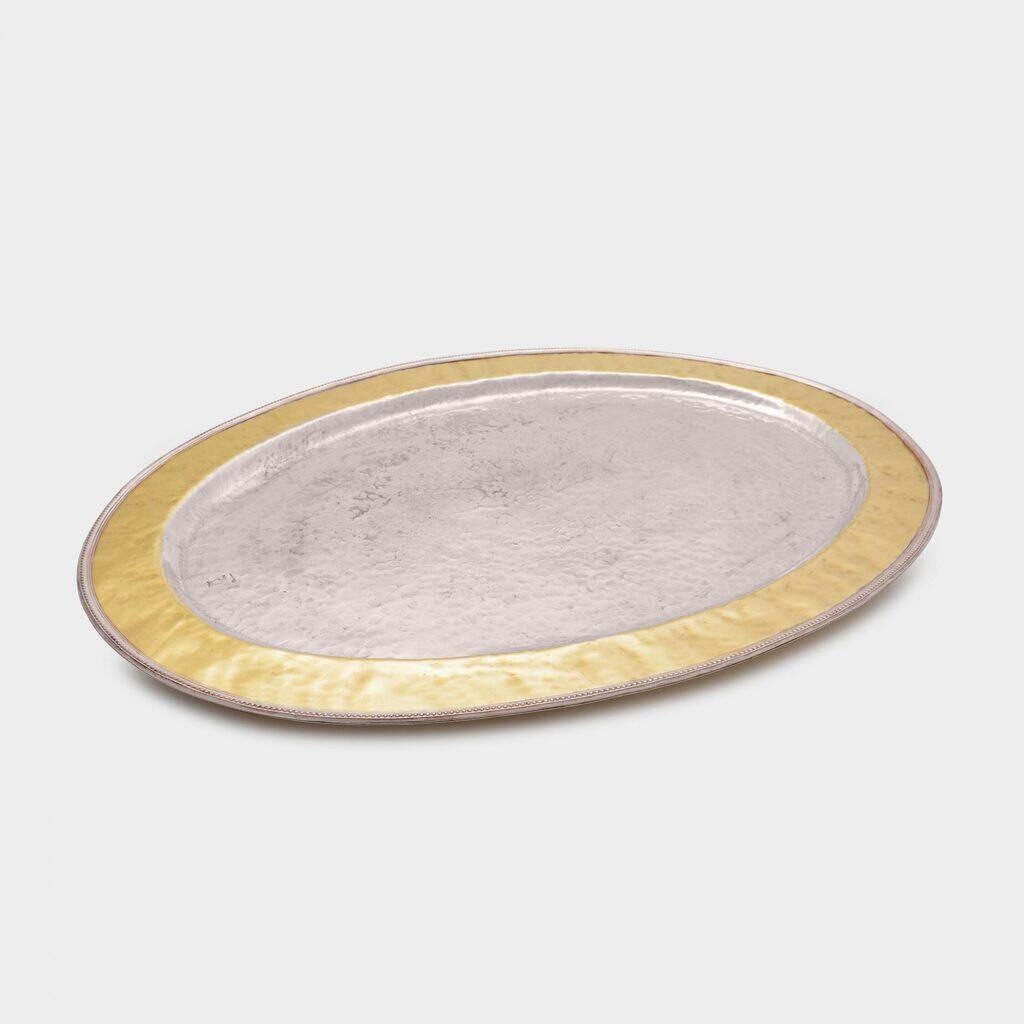 TRAVESSA OVAL DOURADA MACHETADA