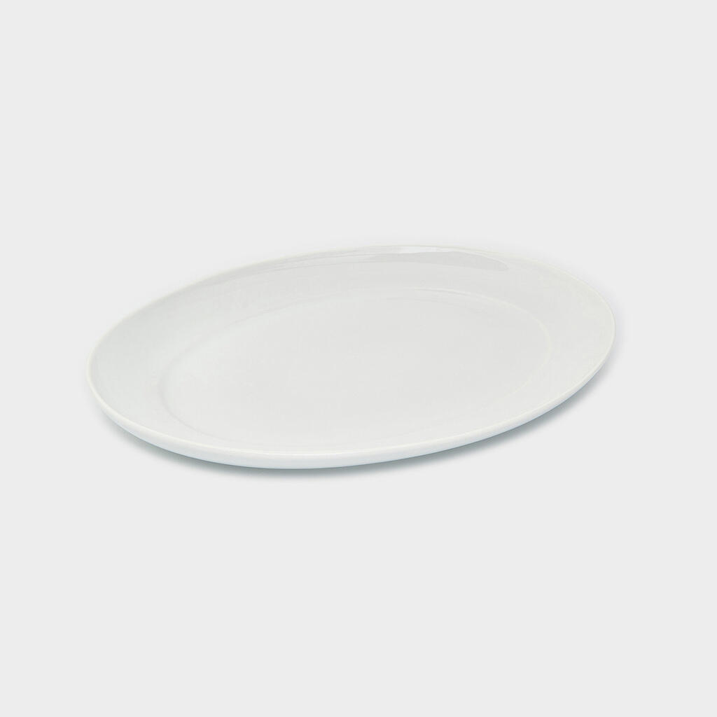 TRAVESSA OVAL PORCELANA BRANCA BORDA