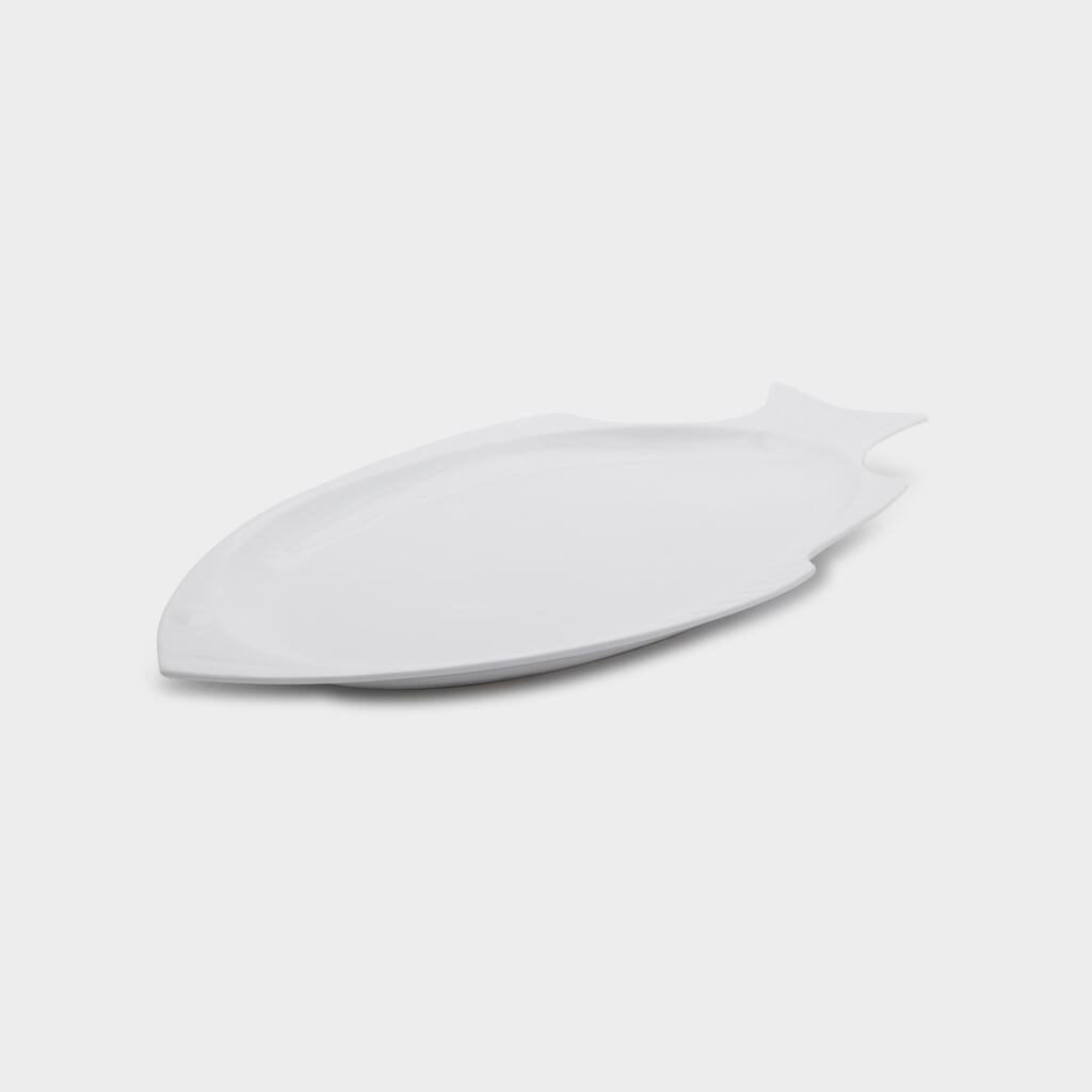 TRAVESSA PORCELANA BRANCO PEIXE