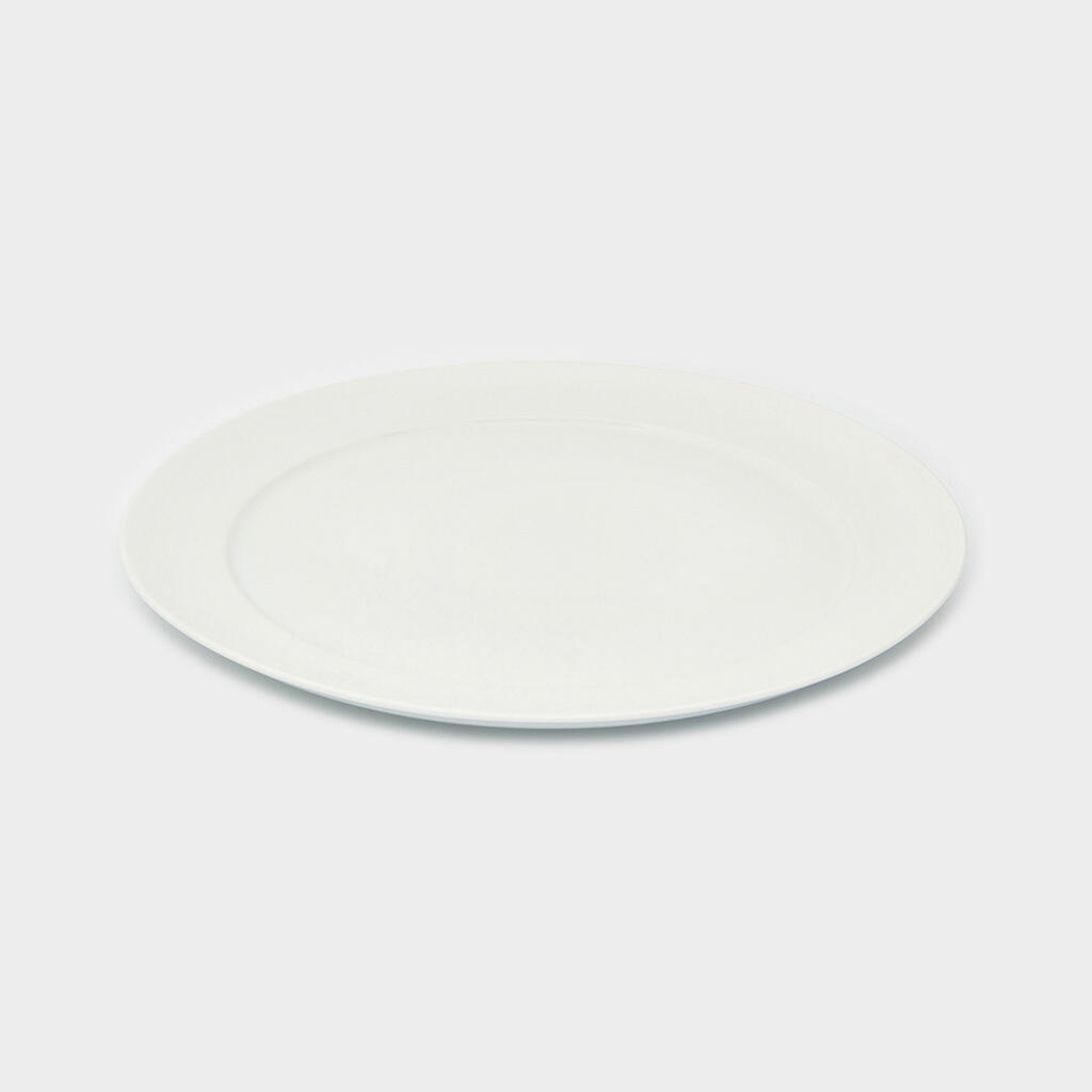 TRAVESSA REDONDA PORCELANA BRANCA BORDA