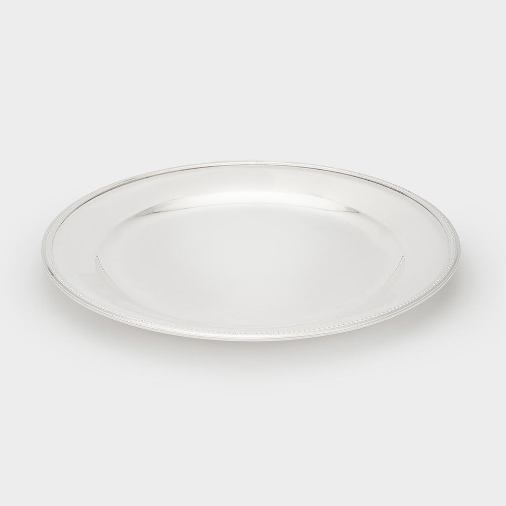 TRAVESSA REDONDA PRATA LISA PEROLA 45CM