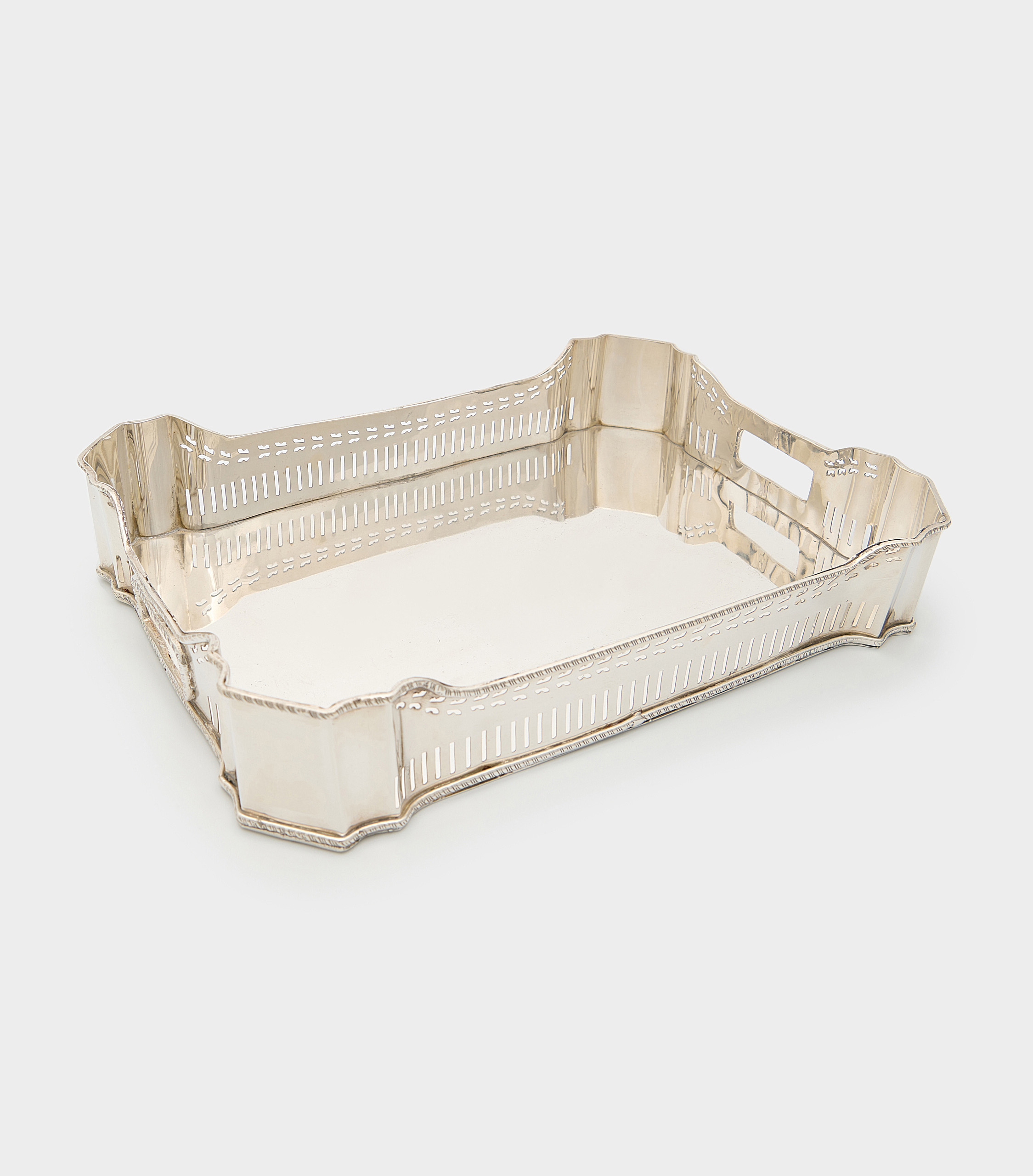 BANDEJA RETANGULAR PRATA INDI BORDA ALTA - P