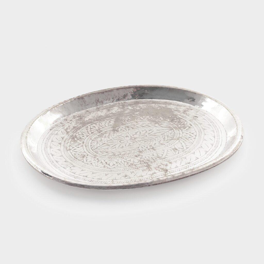 BANDEJA OVAL PRATA TRIGO - GG