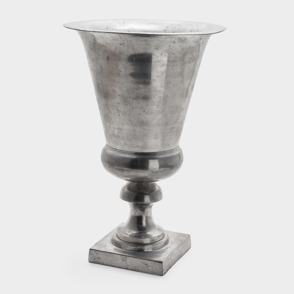 VASO ANFORA ALUMÍNIO CROMADO M