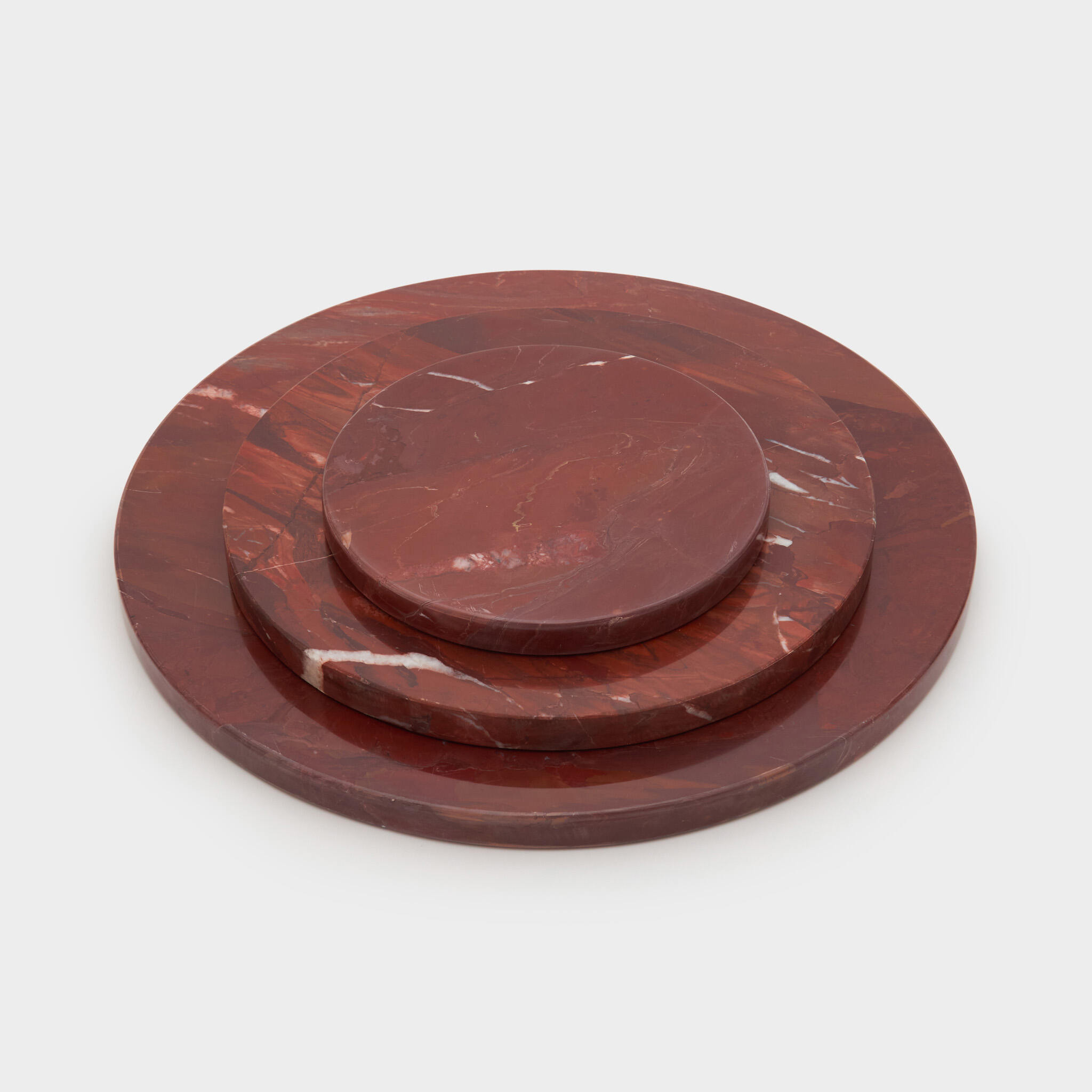 PLACA REDONDA MÁRMORE VERMELHA