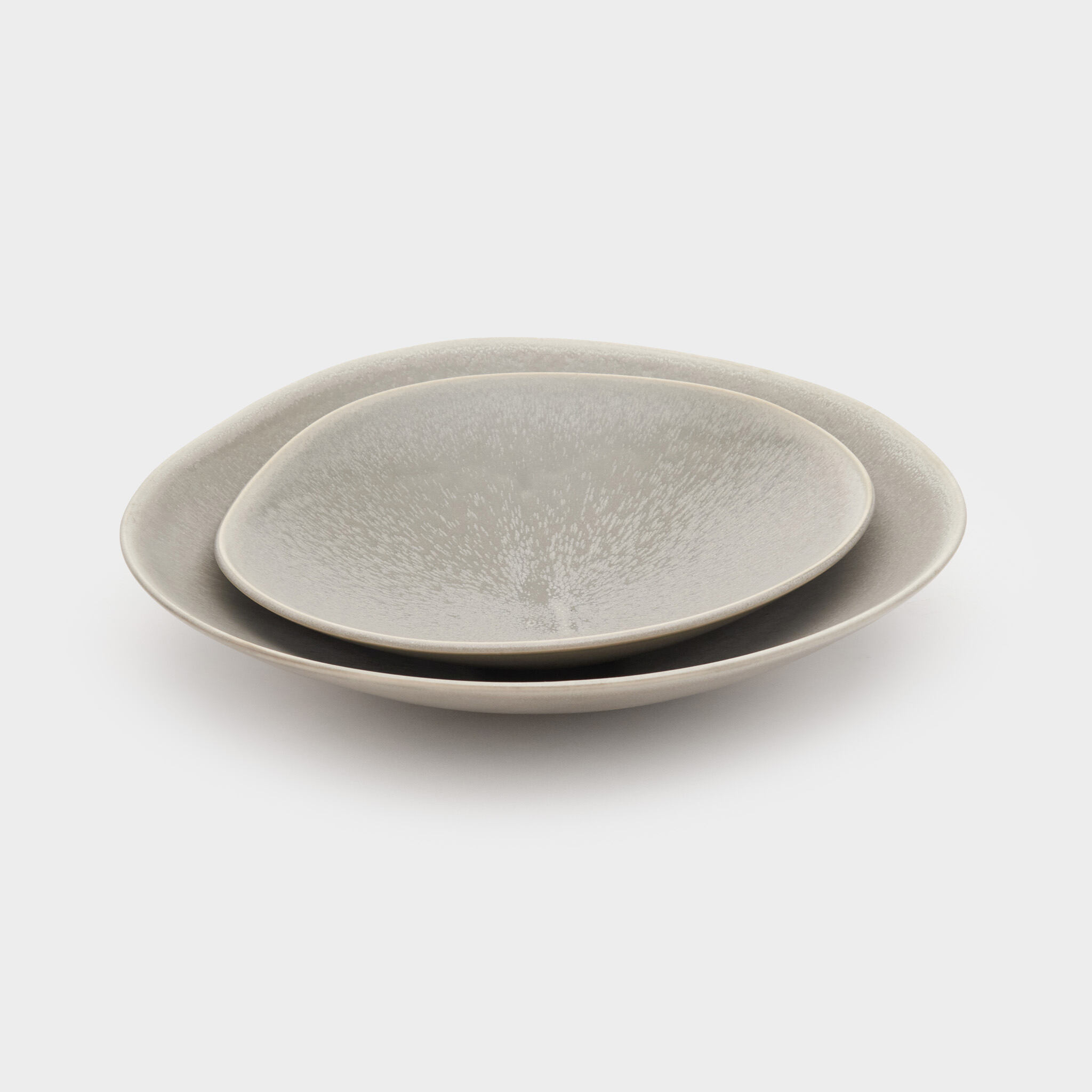 SALADEIRA CÔNICA CERÂMICA CINZA BEGE