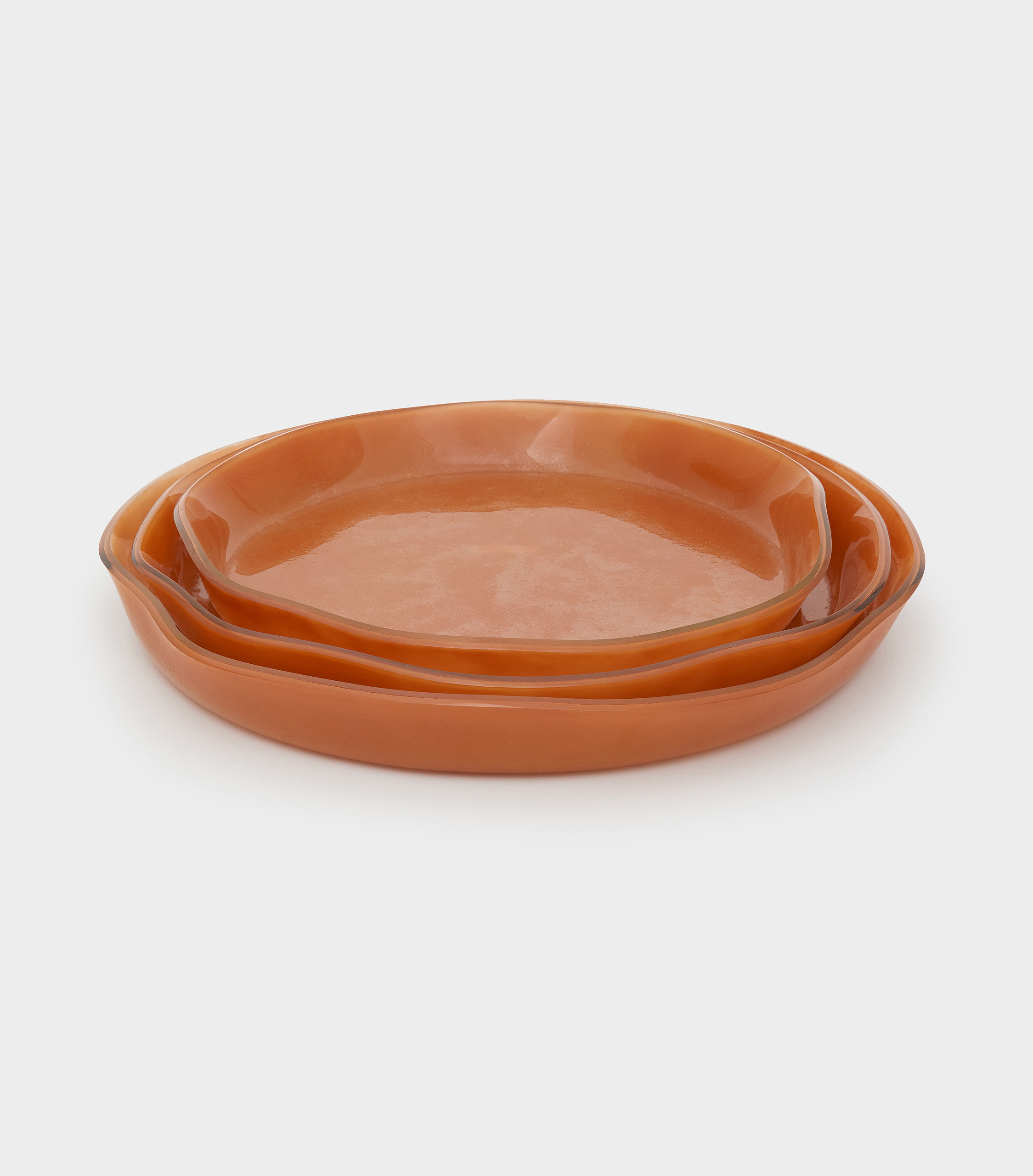 TRAVESSA REDONDA VIDRO OCRE ONDA