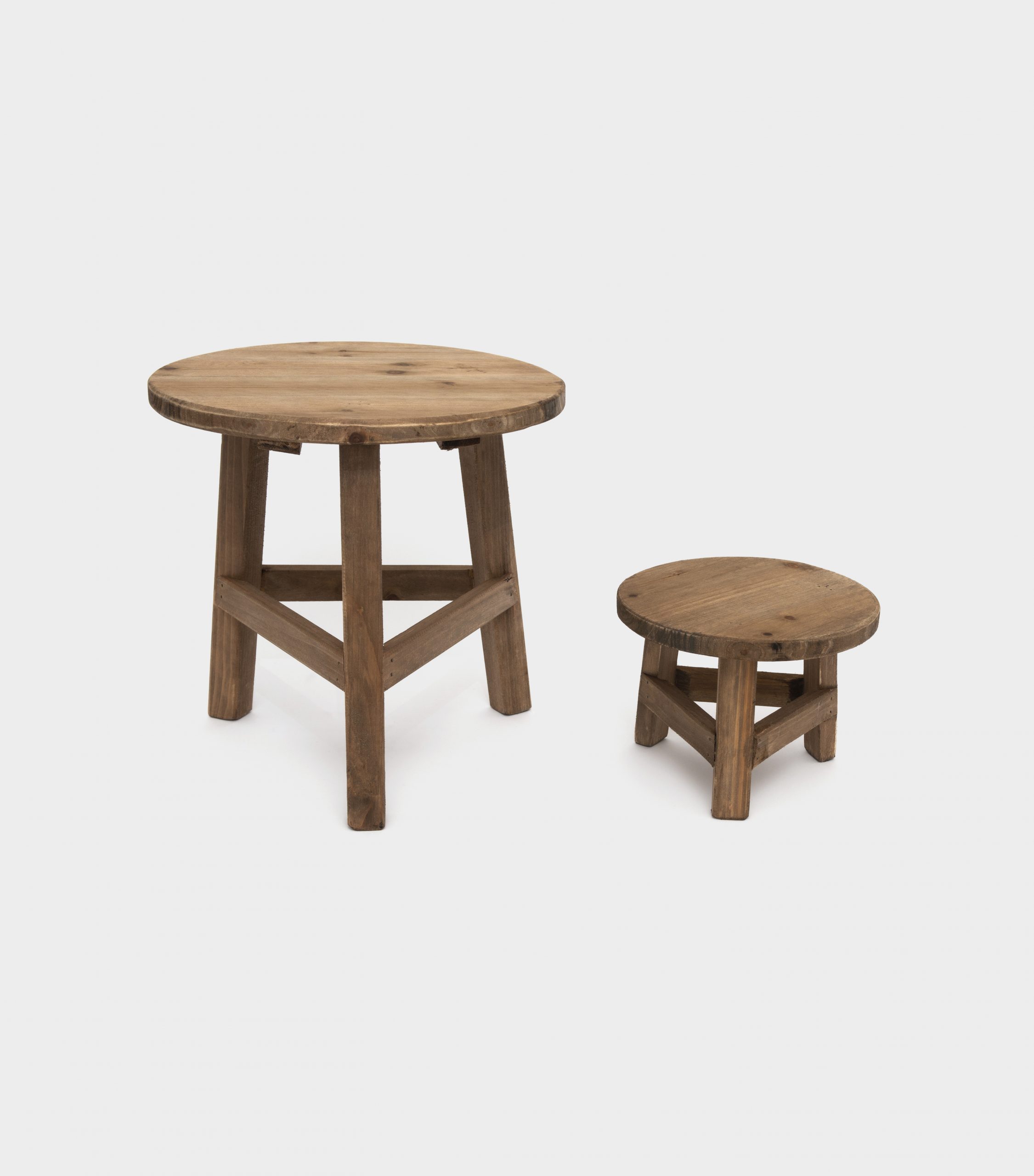 BANCO REDONDO MADEIRA CLARO TRIPE