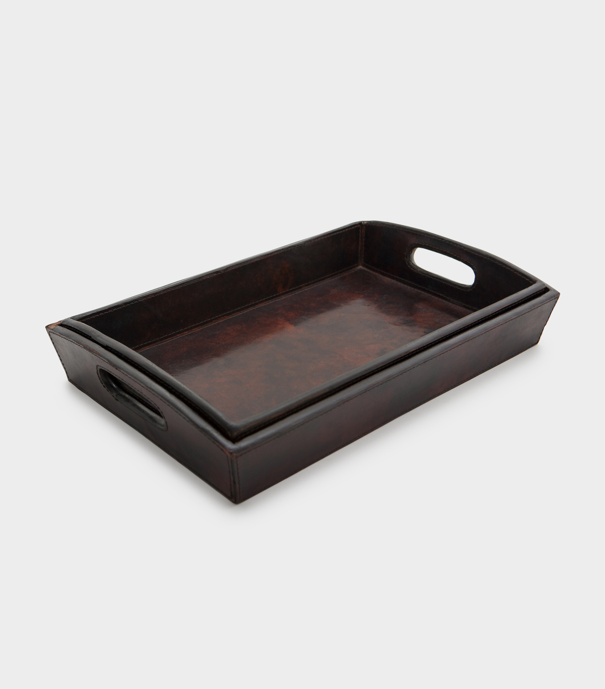 BANDEJA RETANGULAR COURO COM ALÇA
