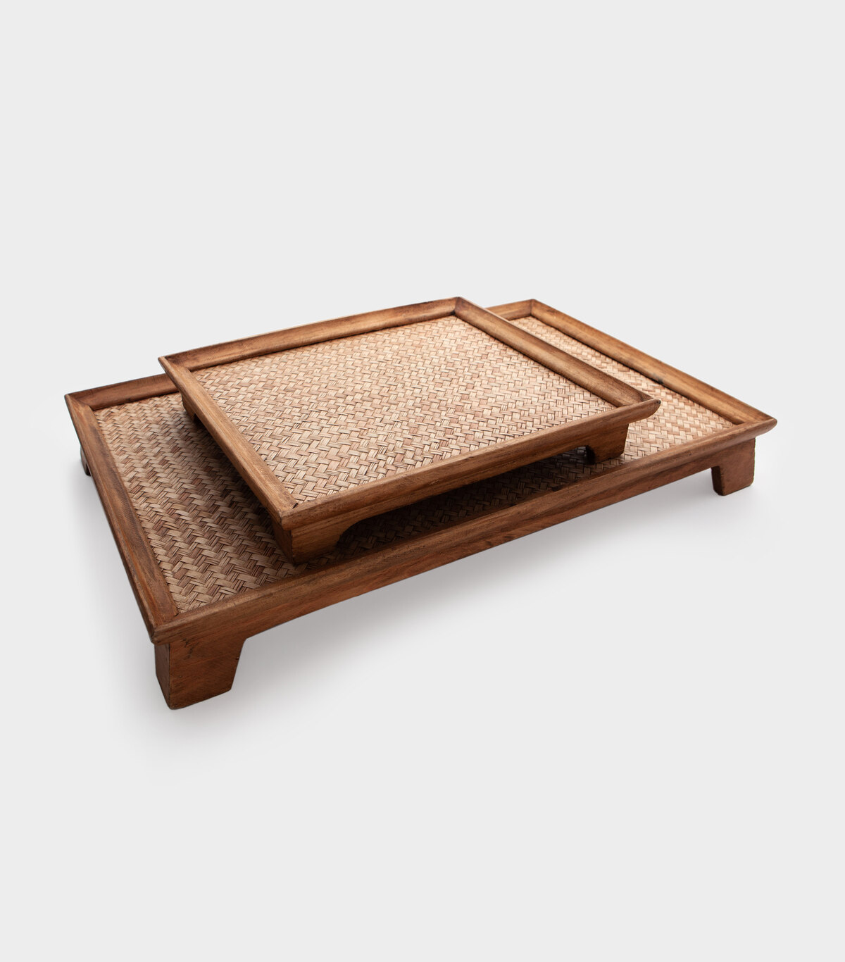 BANDEJA RETANGULAR MADEIRA PALHA