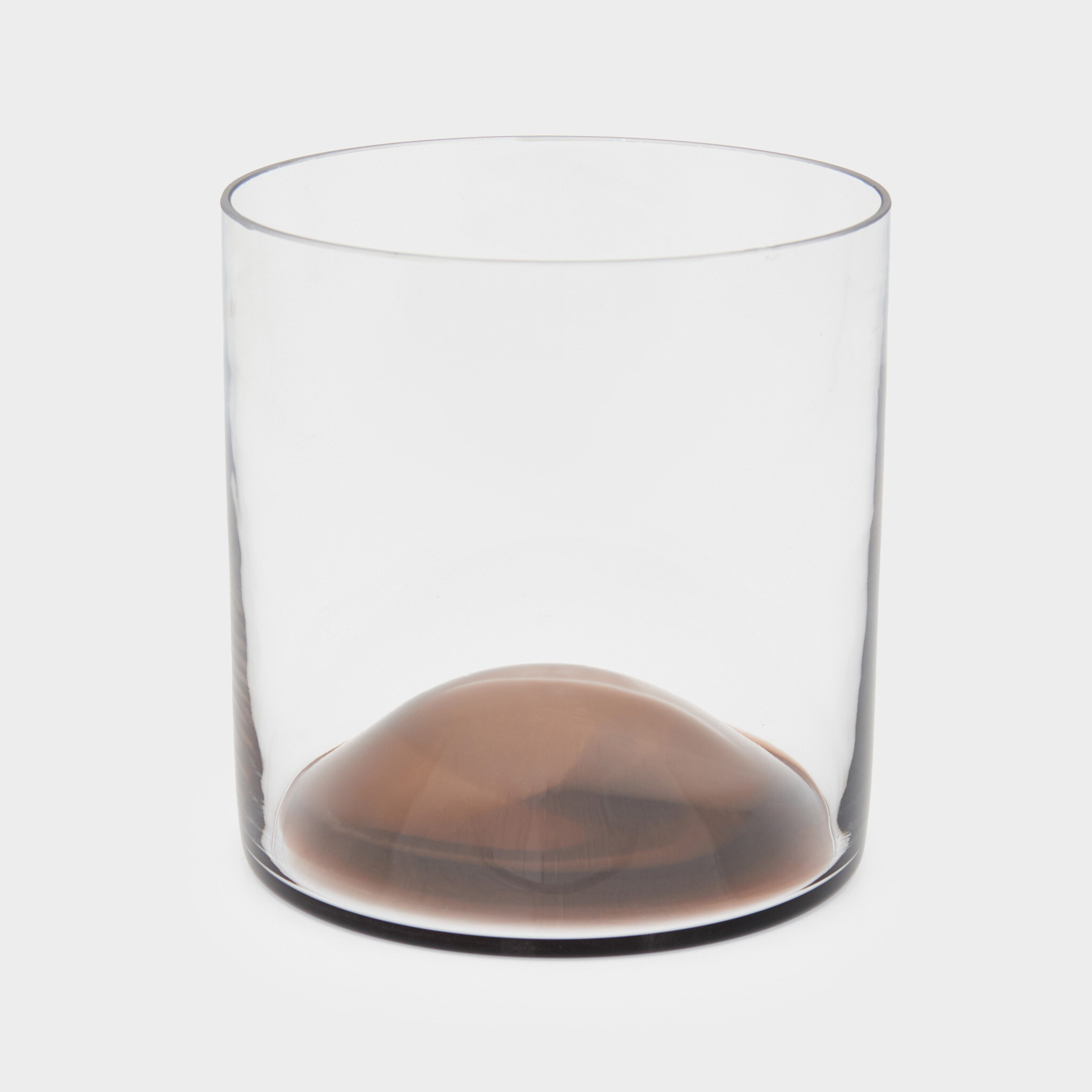 CENTRO DE MESA CONCAVO VIDRO ALTO PINCELADO MARROM