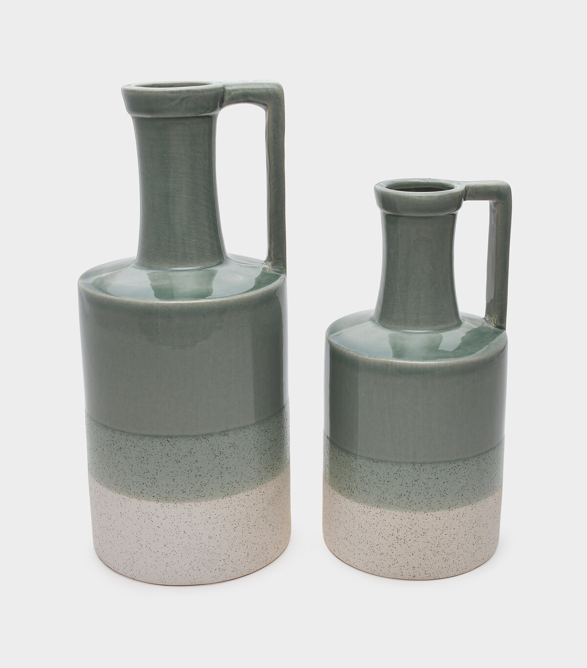 GARRAFA CERÂMICA CELADON E OCRE