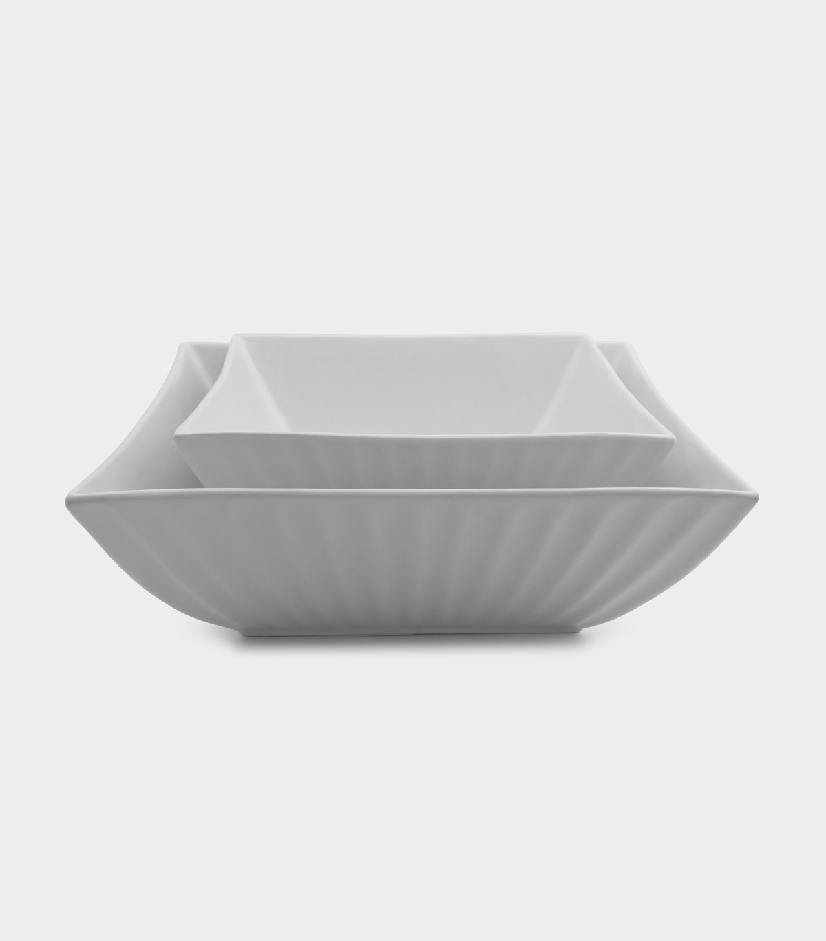 TRAVESSA QUADRADA PORCELANA BRANCO CANELADA