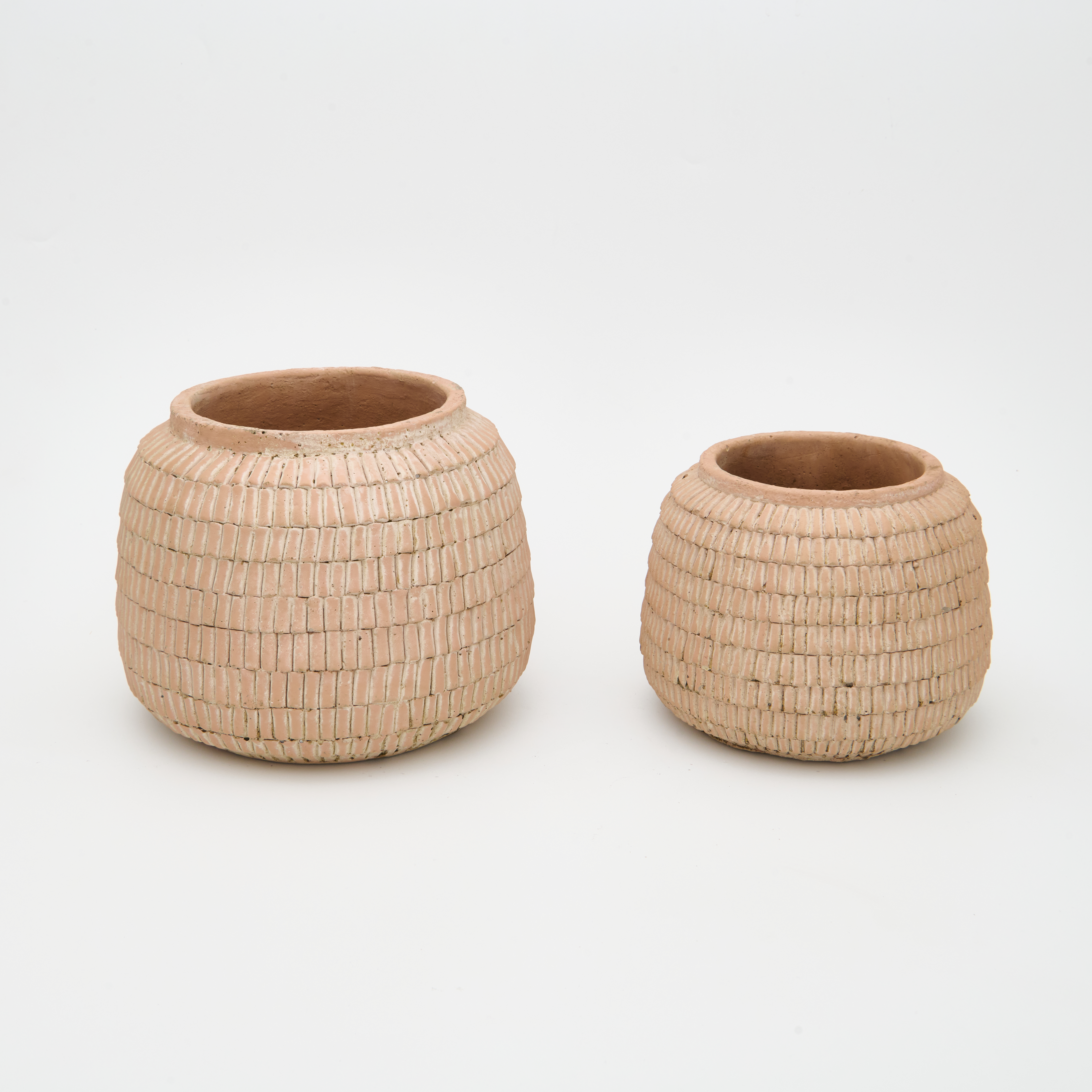 CACHEPOT REDONDO CERÂMICA TIJOLO MOSAICO