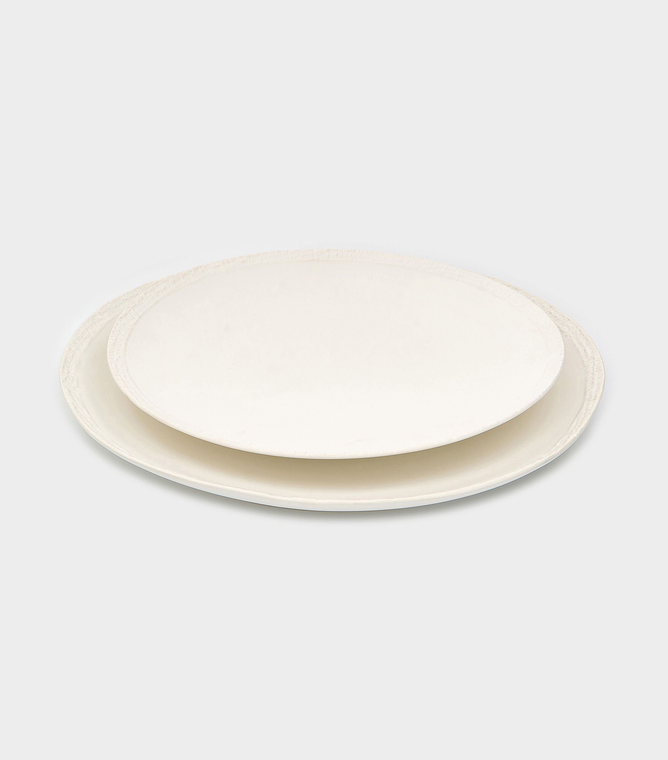 PRATO ORGÂNICO CERÂMICA BRANCO BORDA RELEVO