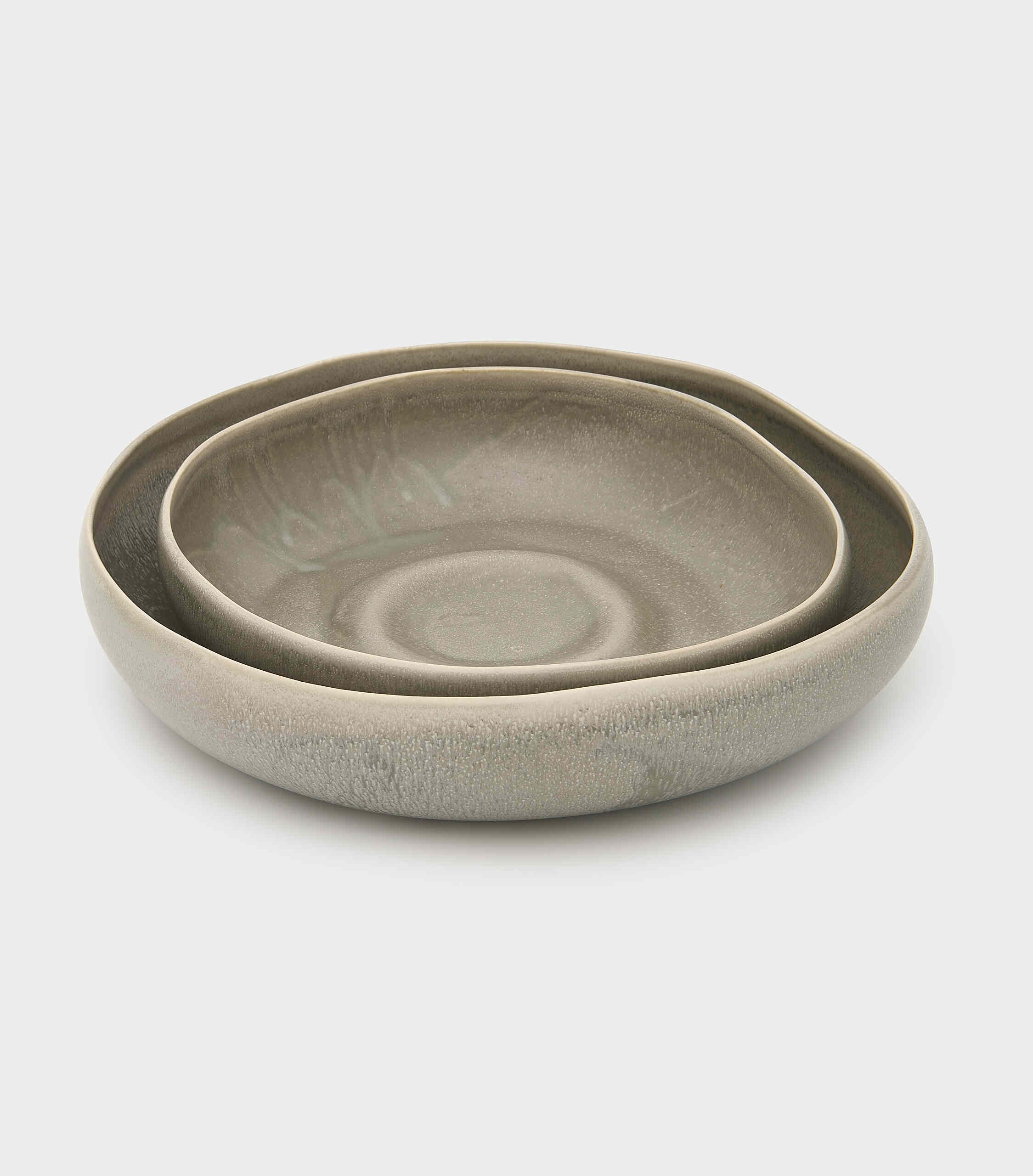 SALADEIRA ORGÂNICA CERÂMICA CINZA