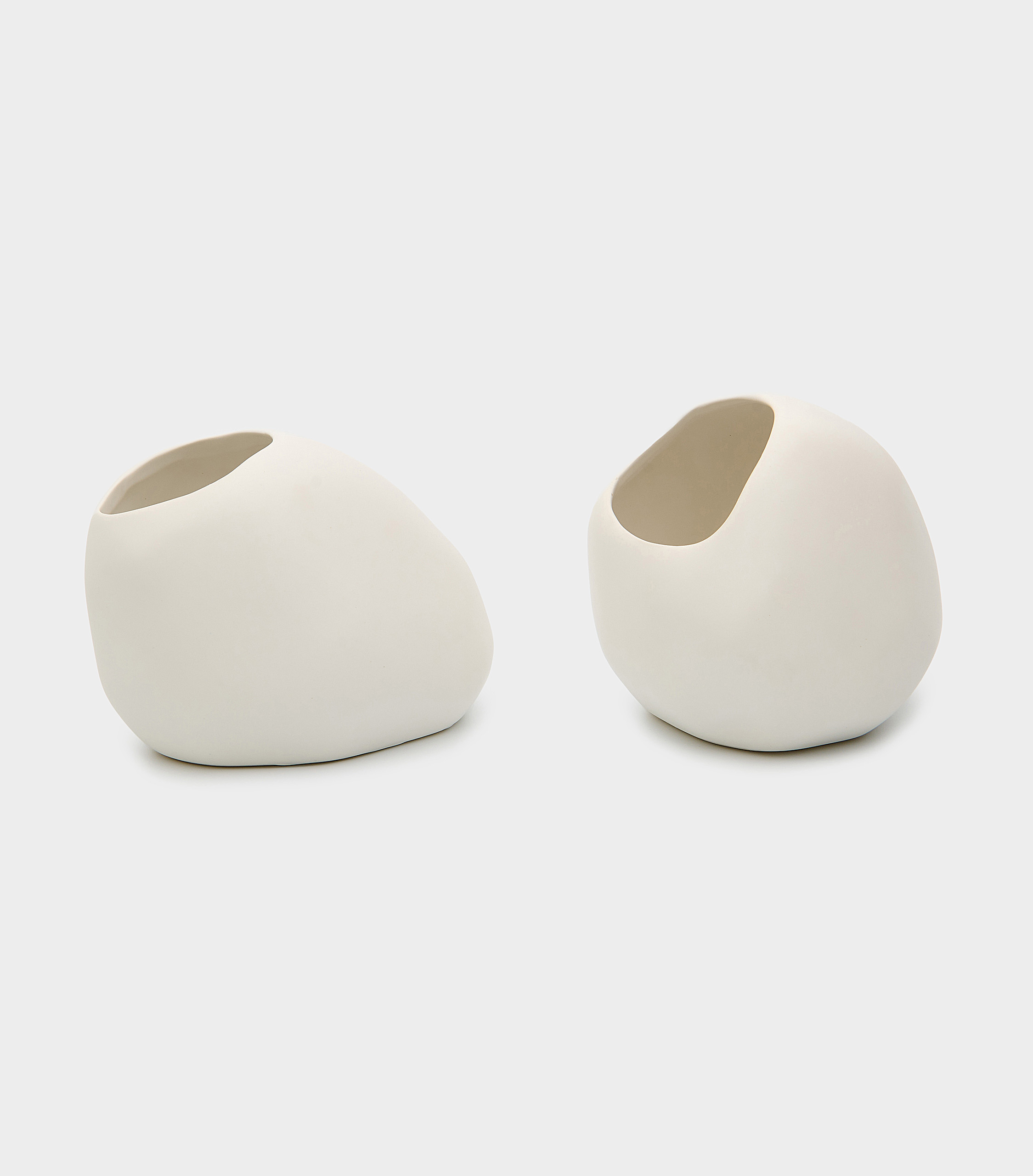 VASO CERÂMICA BRANCO TORTO