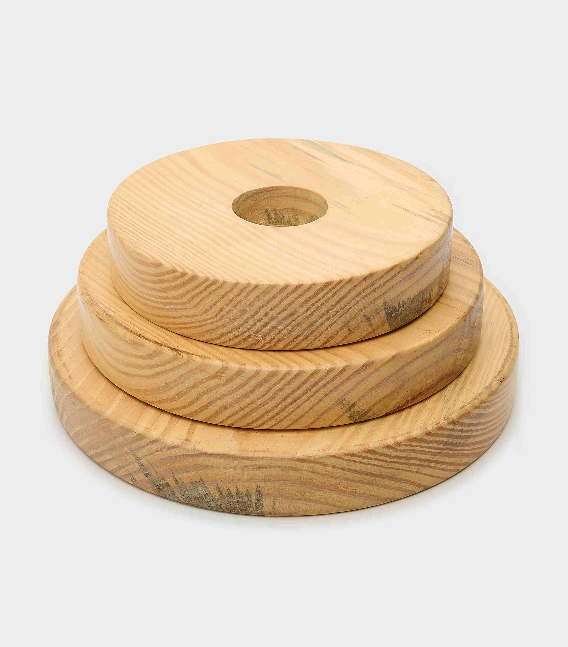 SUPORTE REDONDO MADEIRA COM FURO