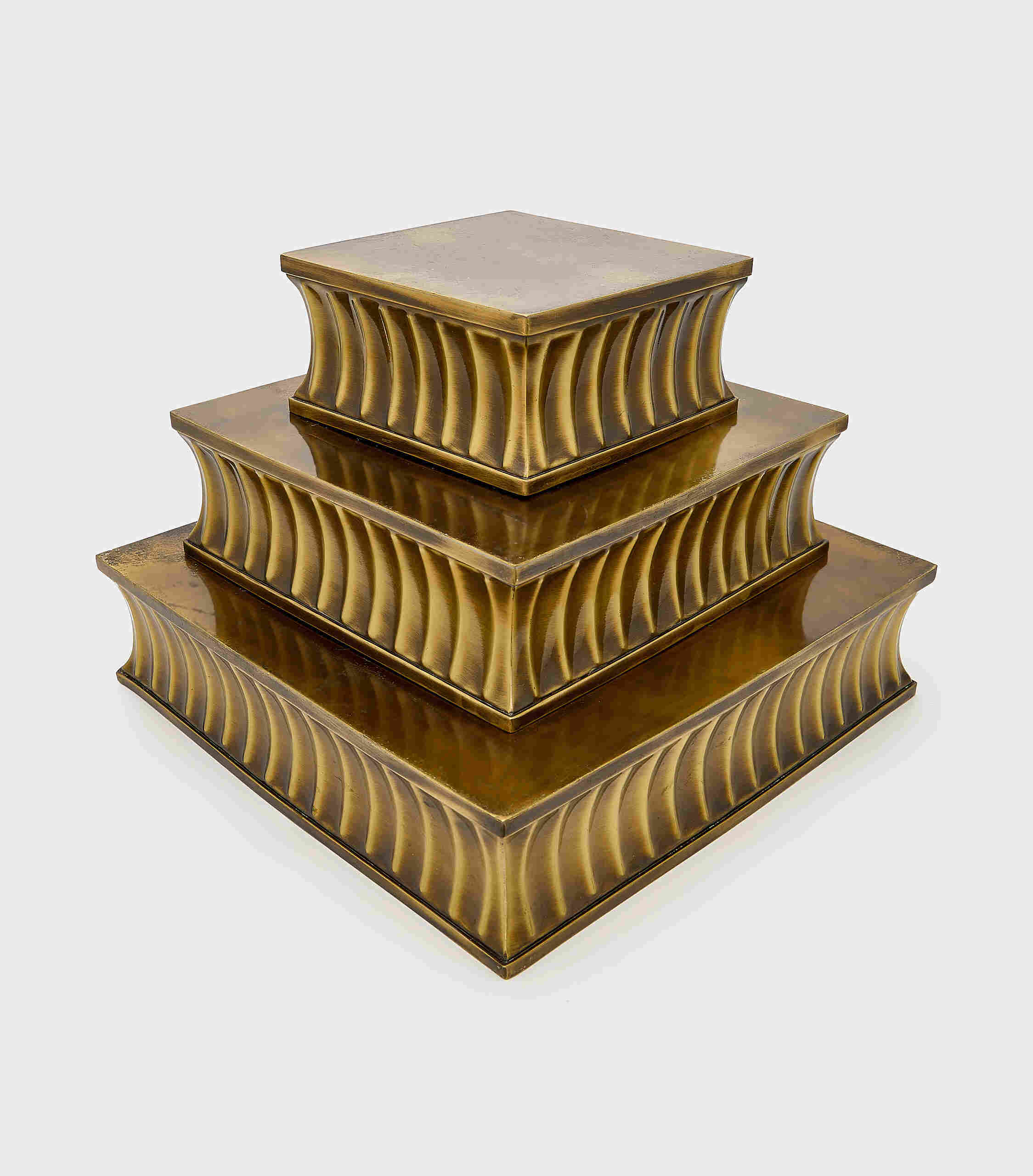 BOLEIRA QUADRADA OURO VELHO CANELADA