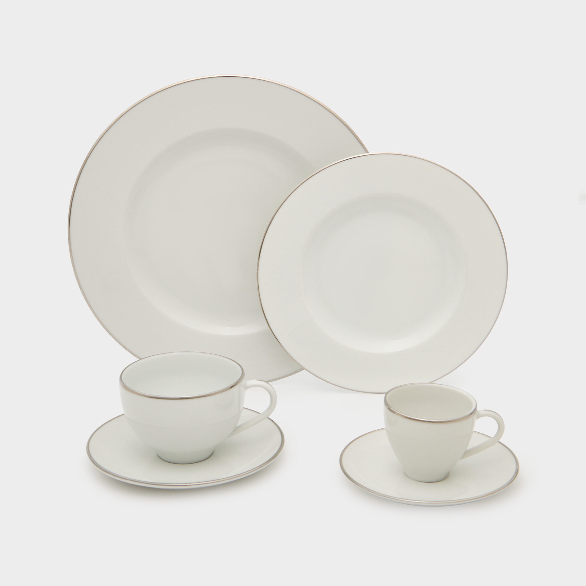 XÍCARA CAFÉ BRANCA FILETE PRATA