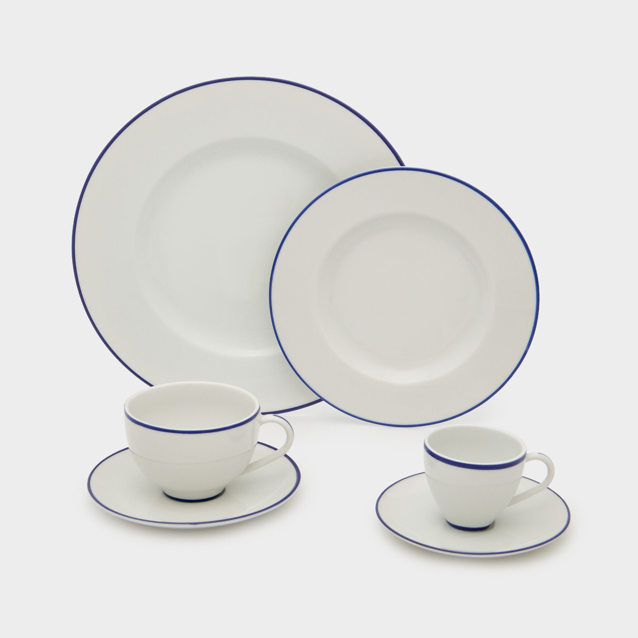 PRATO SOBREMESA BRANCO FILETE AZUL