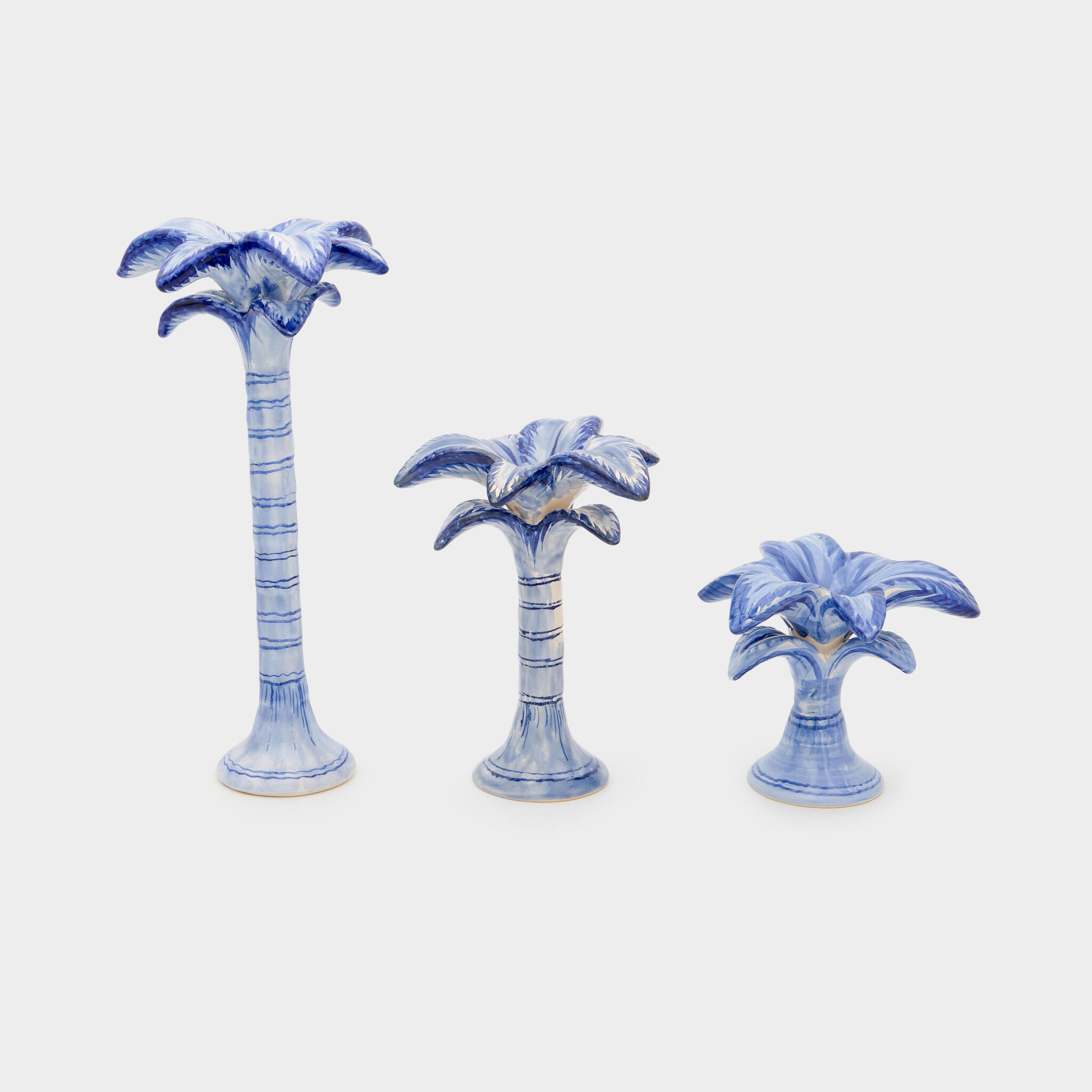 CASTIÇAL PORCELANA AZUL MESCLA