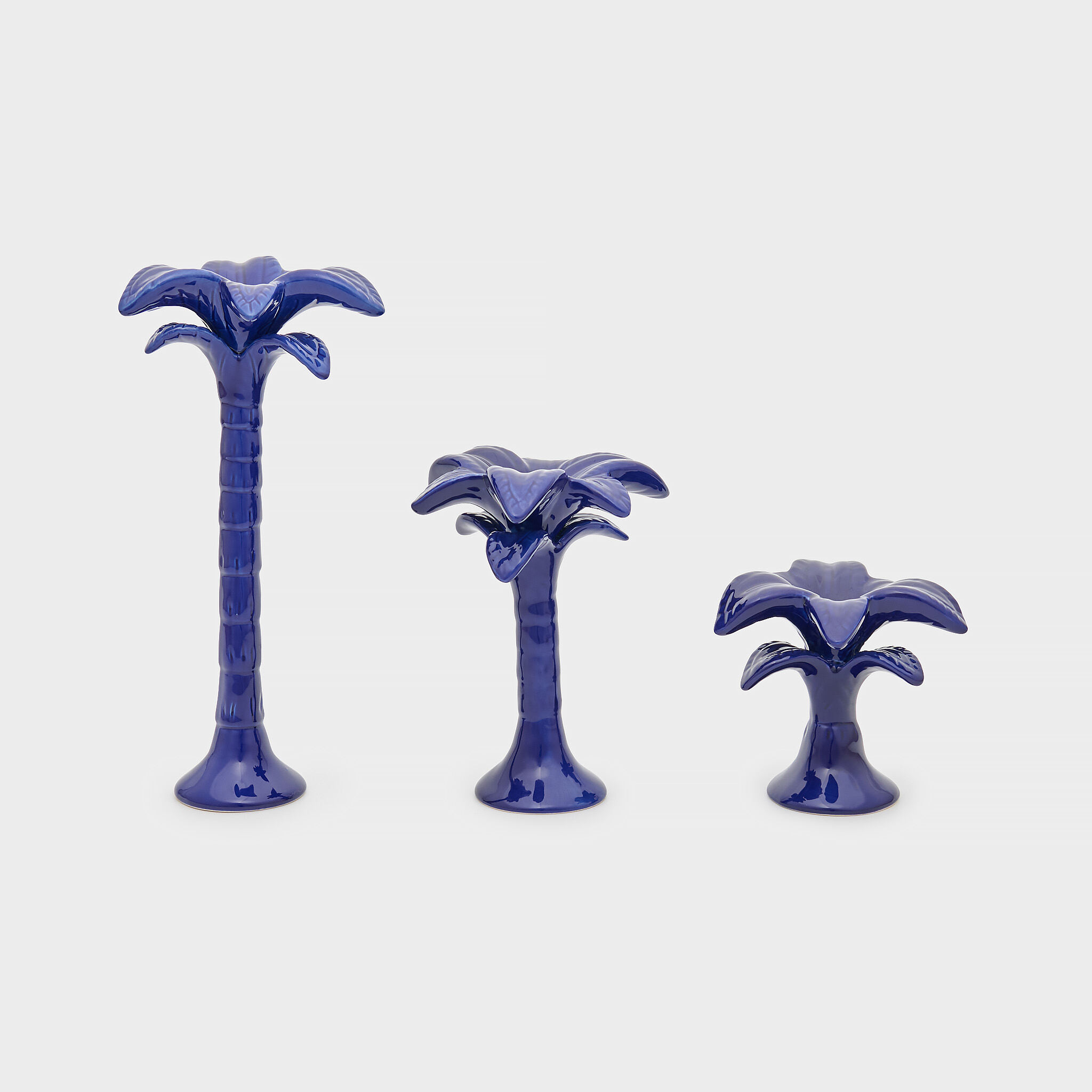 CASTIÇAL PORCELANA AZUL COQUEIRO