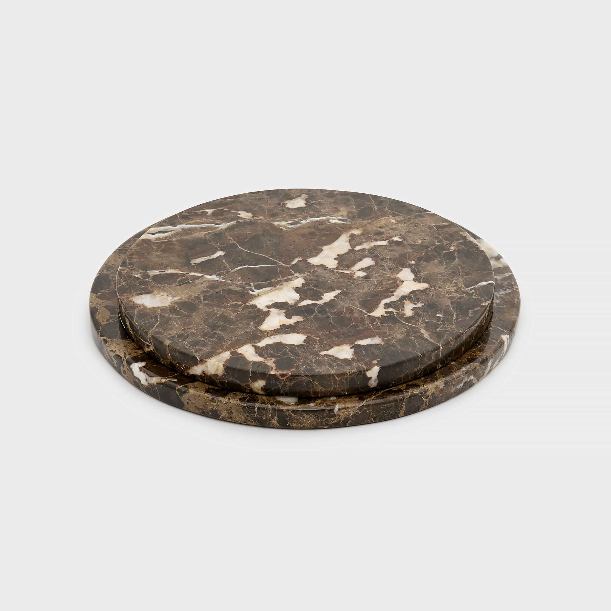 PLACA REDONDA MÁRMORE MARROM IMPERIAL