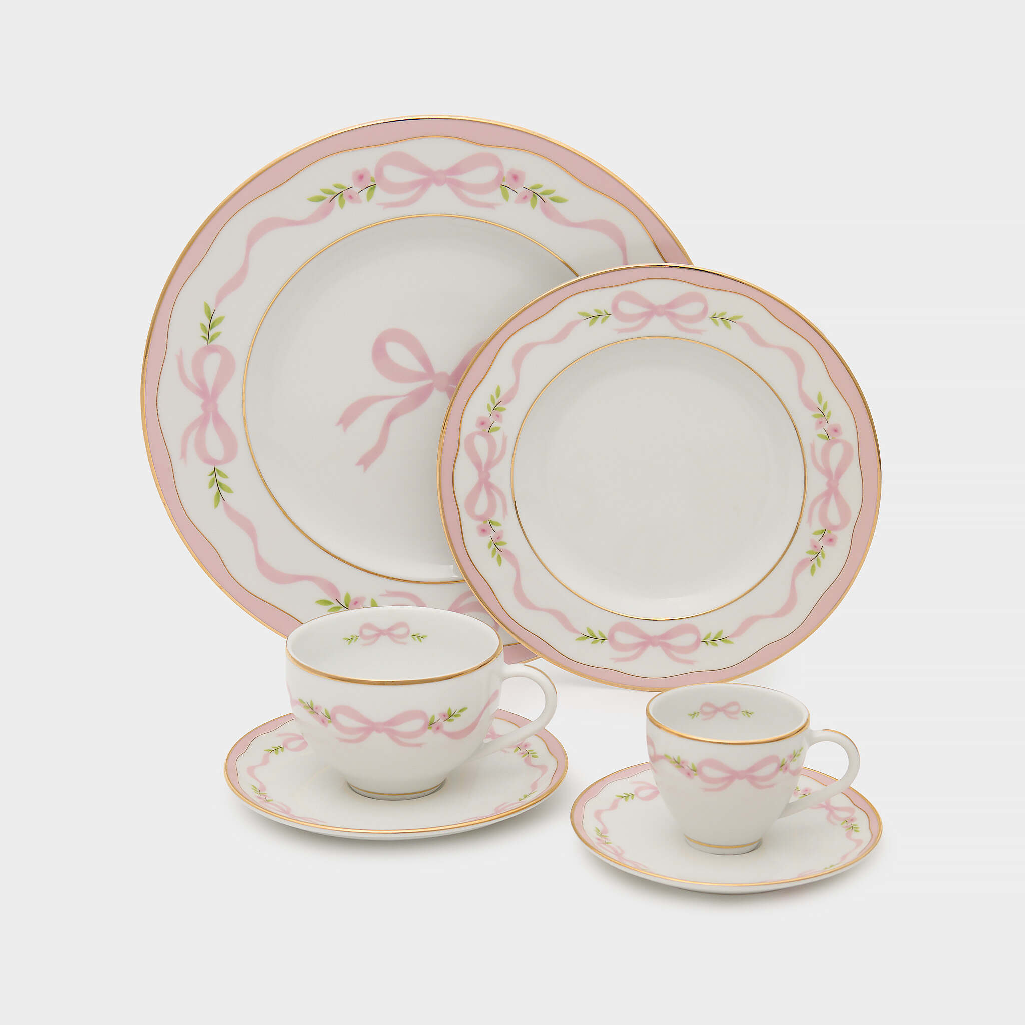 XÍCARA CHÁ BRANCA FITA E LAÇO ROSA