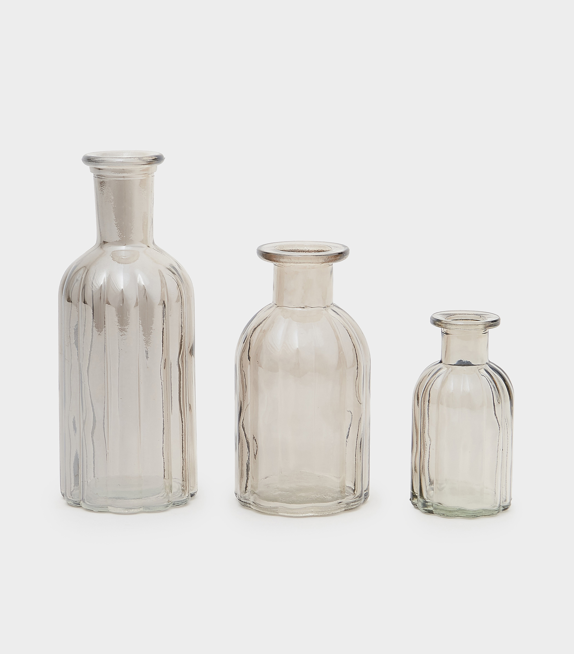 GARRAFA VIDRO PRATA CANELADA