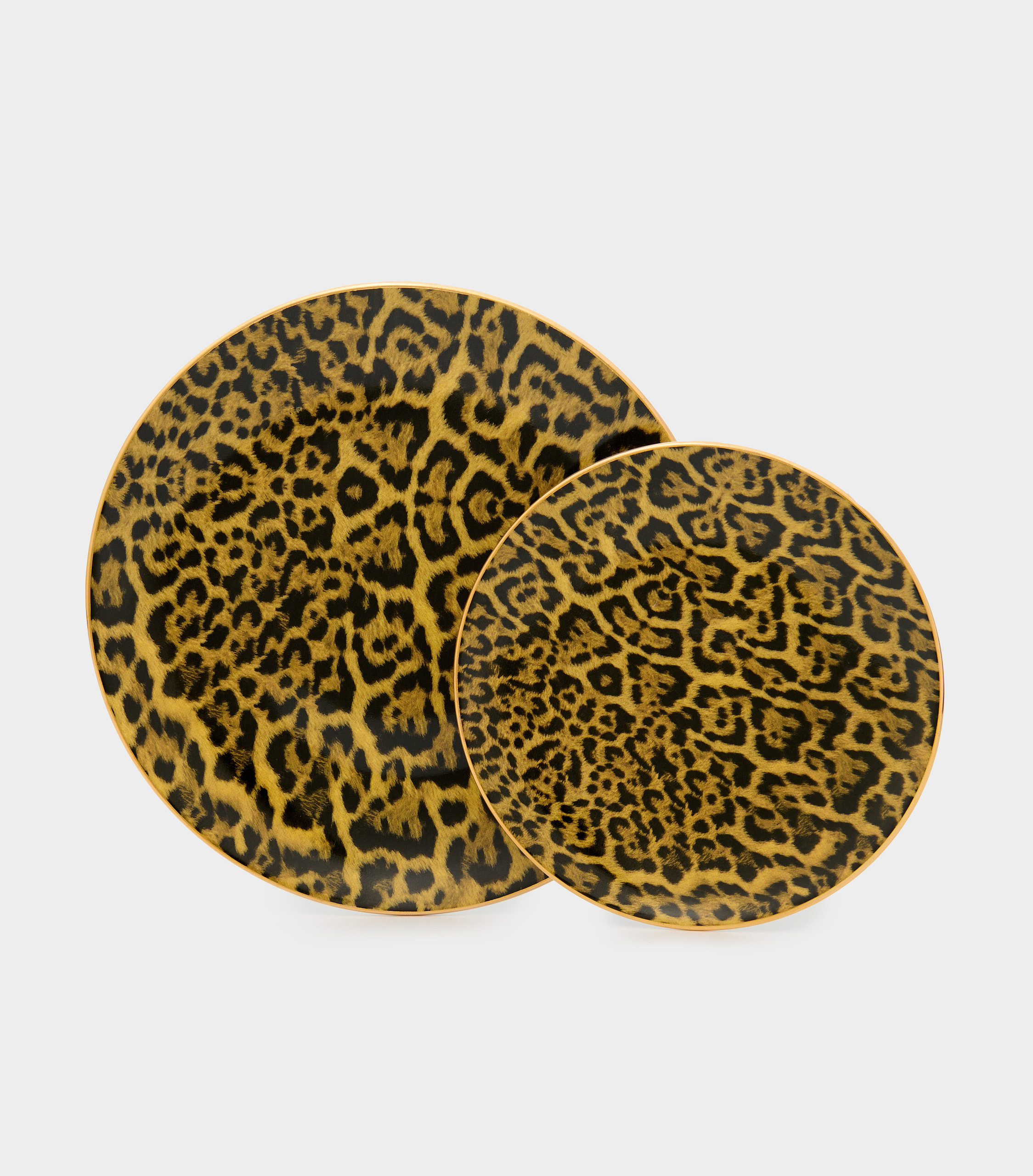 PRATO SOBREMESA ONÇA FILETE OURO