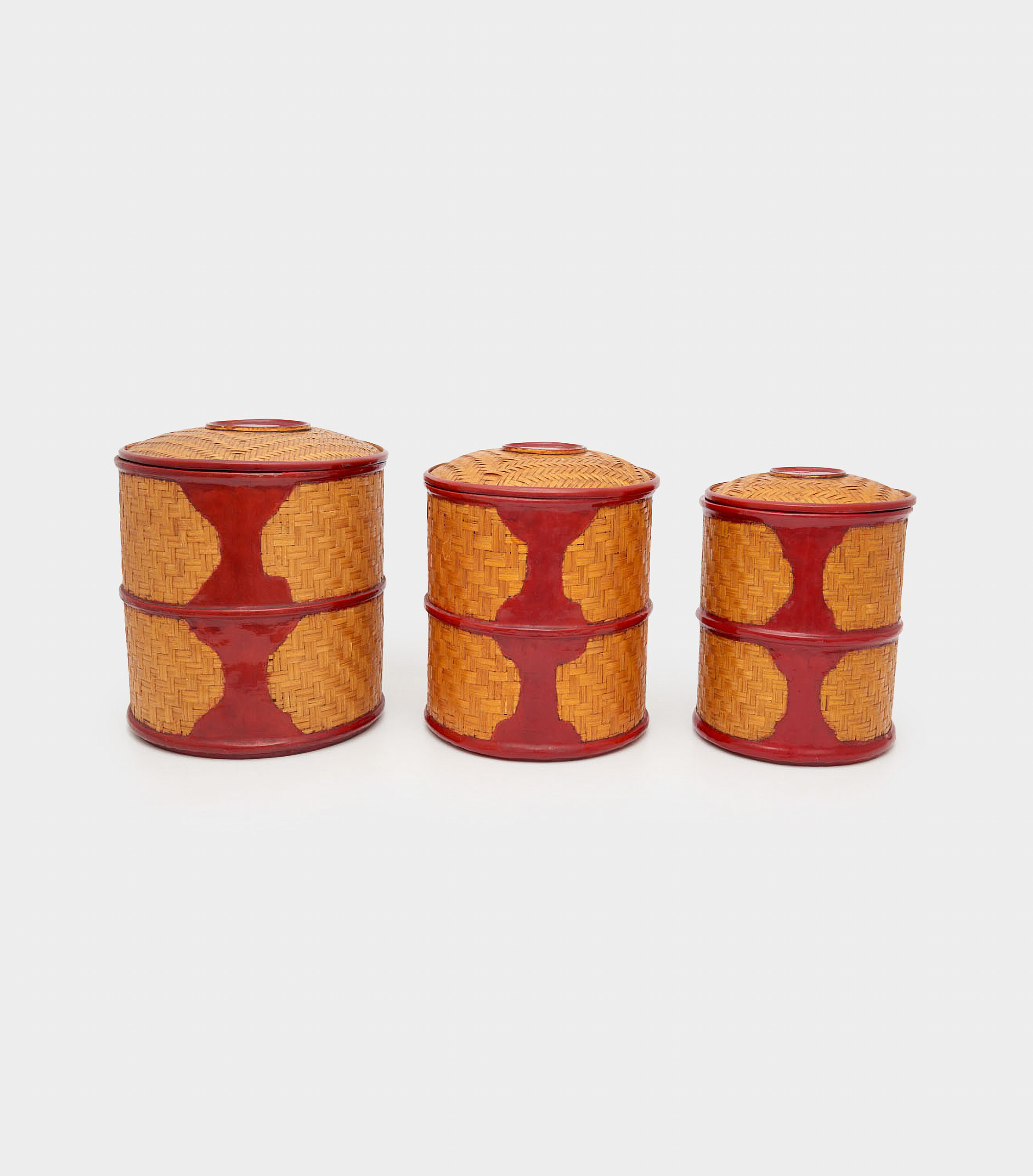 MARMITEIRO REDONDO CHINÊS PALHA VERMELHO