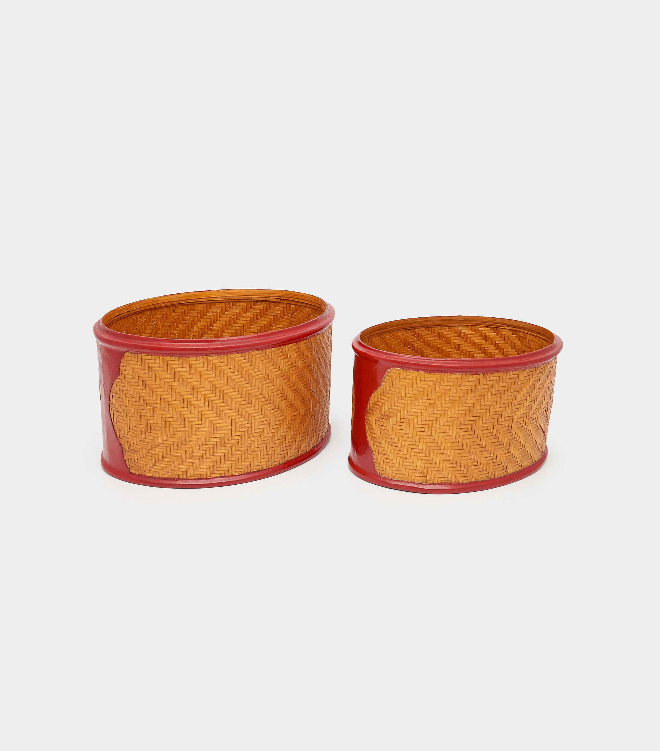 MARMITEIRO CHINÊS OVAL PALHA VERMELHO SEM TAMPA