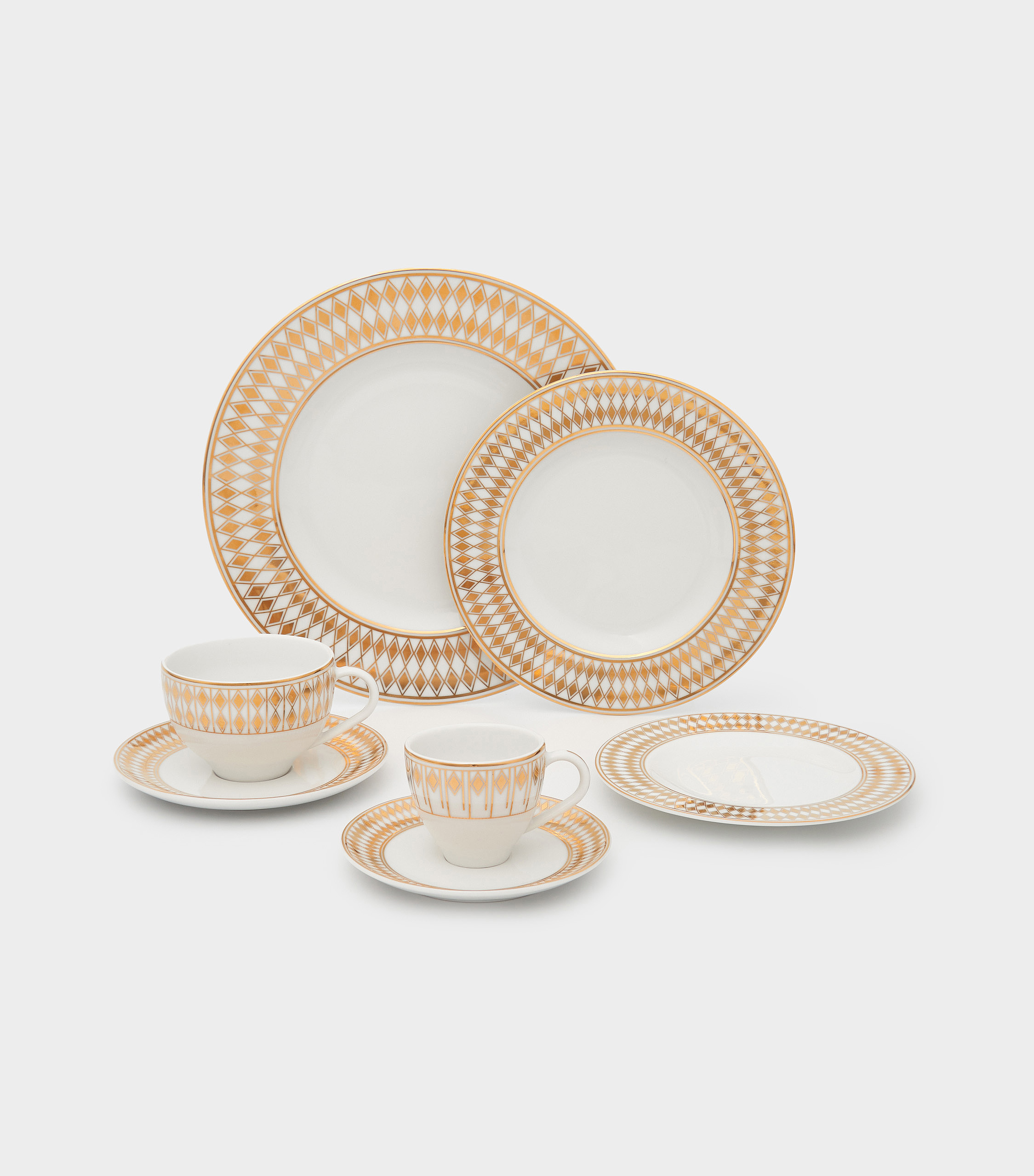 PRATO PÃO BRANCO LOSANGO FECHADO OURO