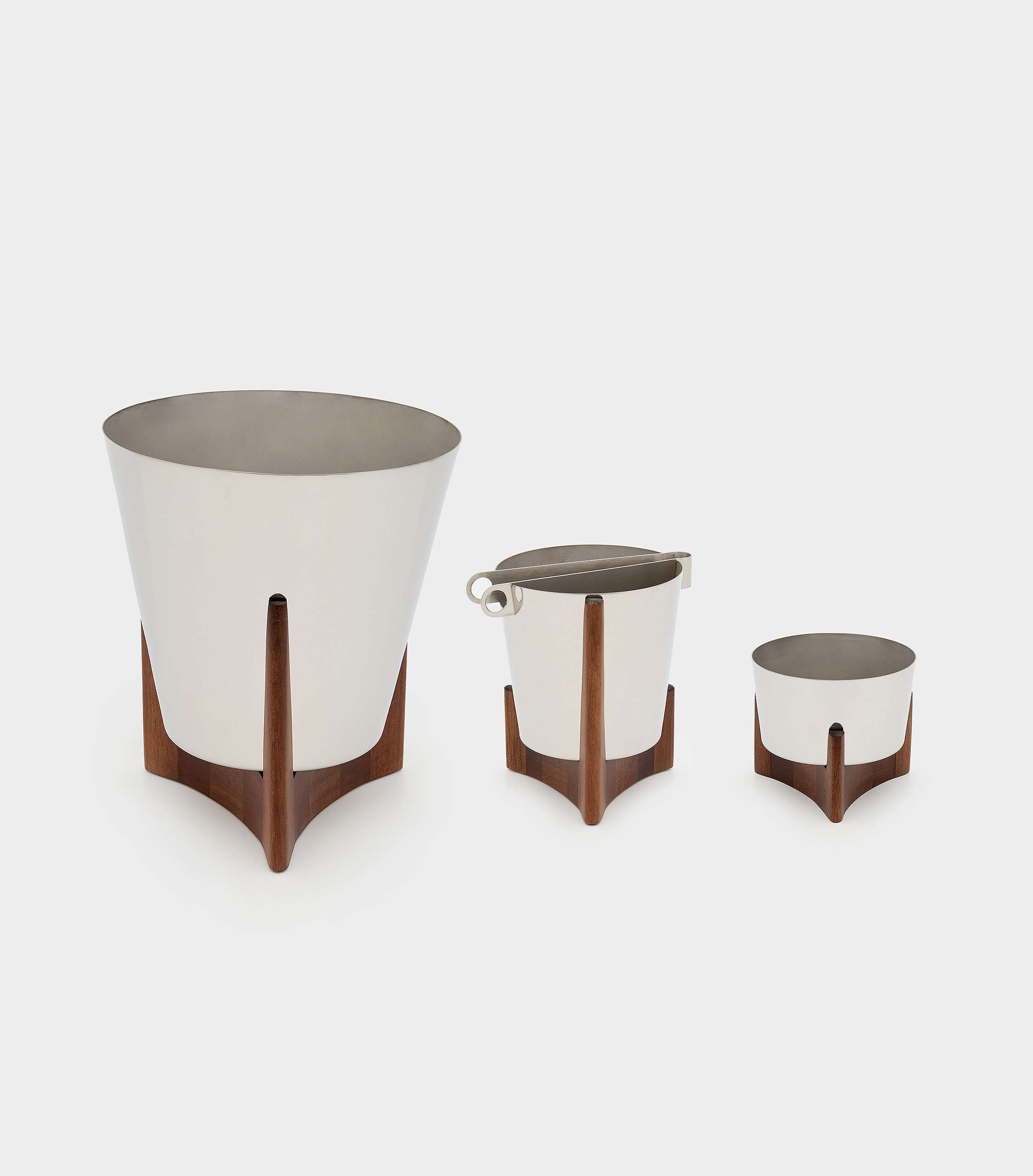 BALDE GELO INOX BASE MADEIRA JACARANDÁ 0.215l x 0.25 a