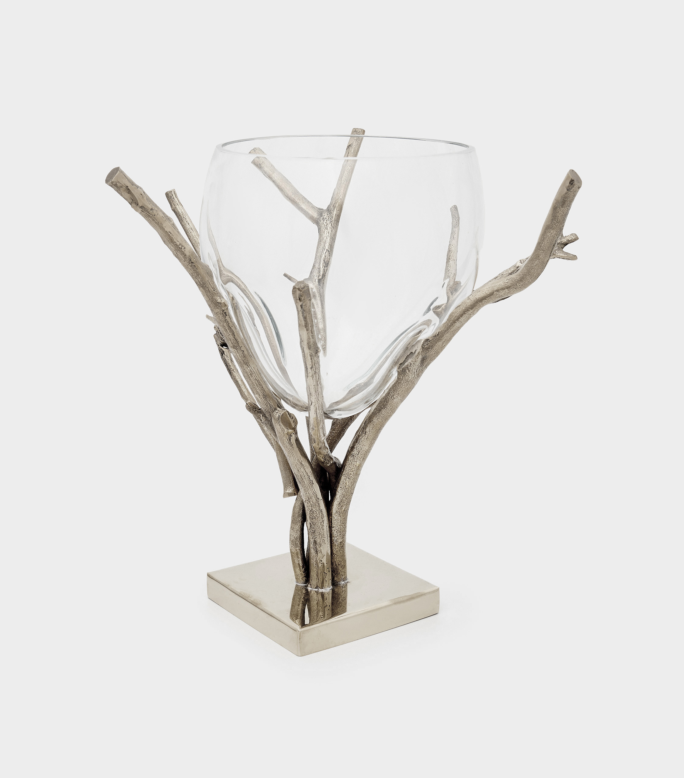 SUPORTE PRATA GALHOS BASE QUADRADA