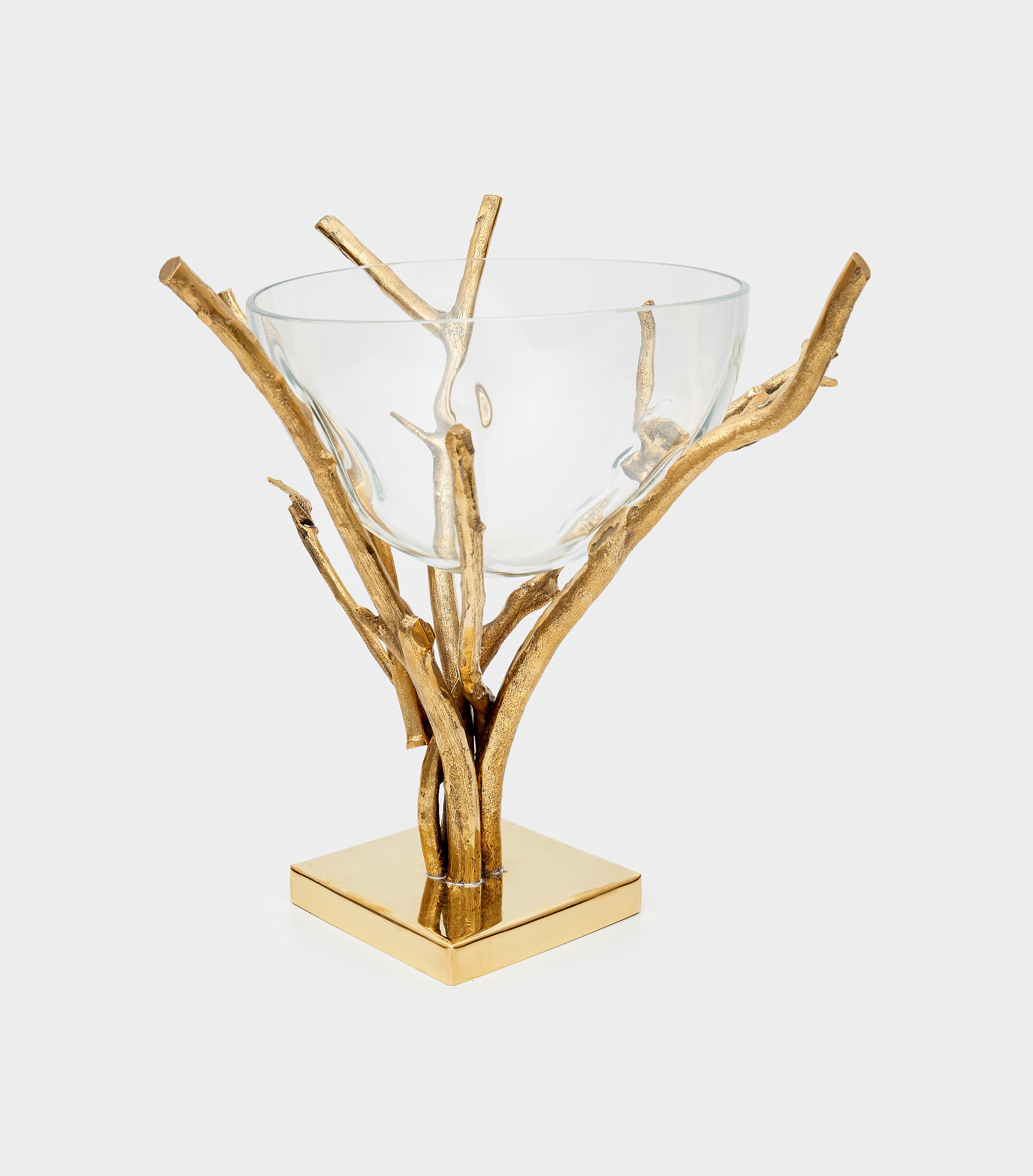 SUPORTE DOURADO GALHOS BASE QUADRADA