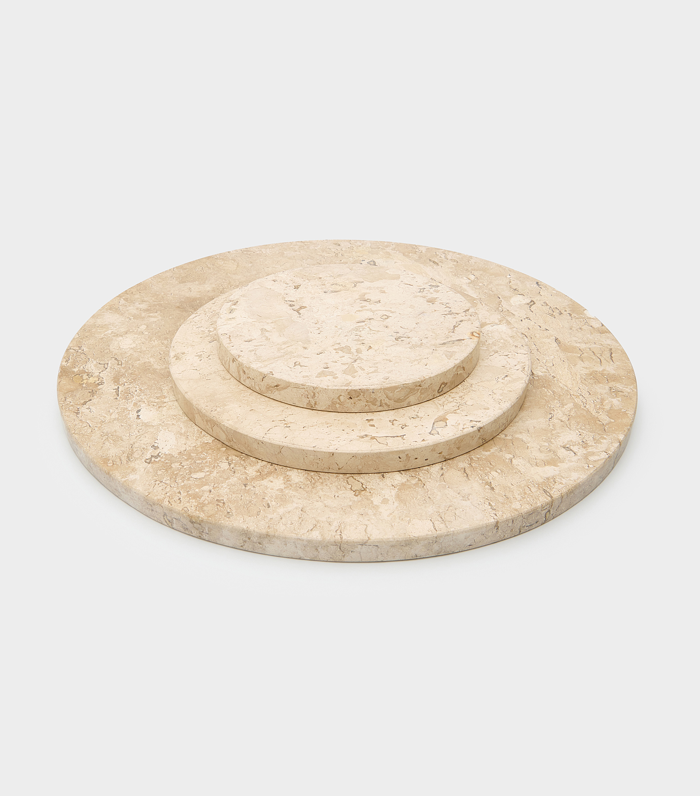 PLACA REDONDA MÁRMORE TRAVERTINO