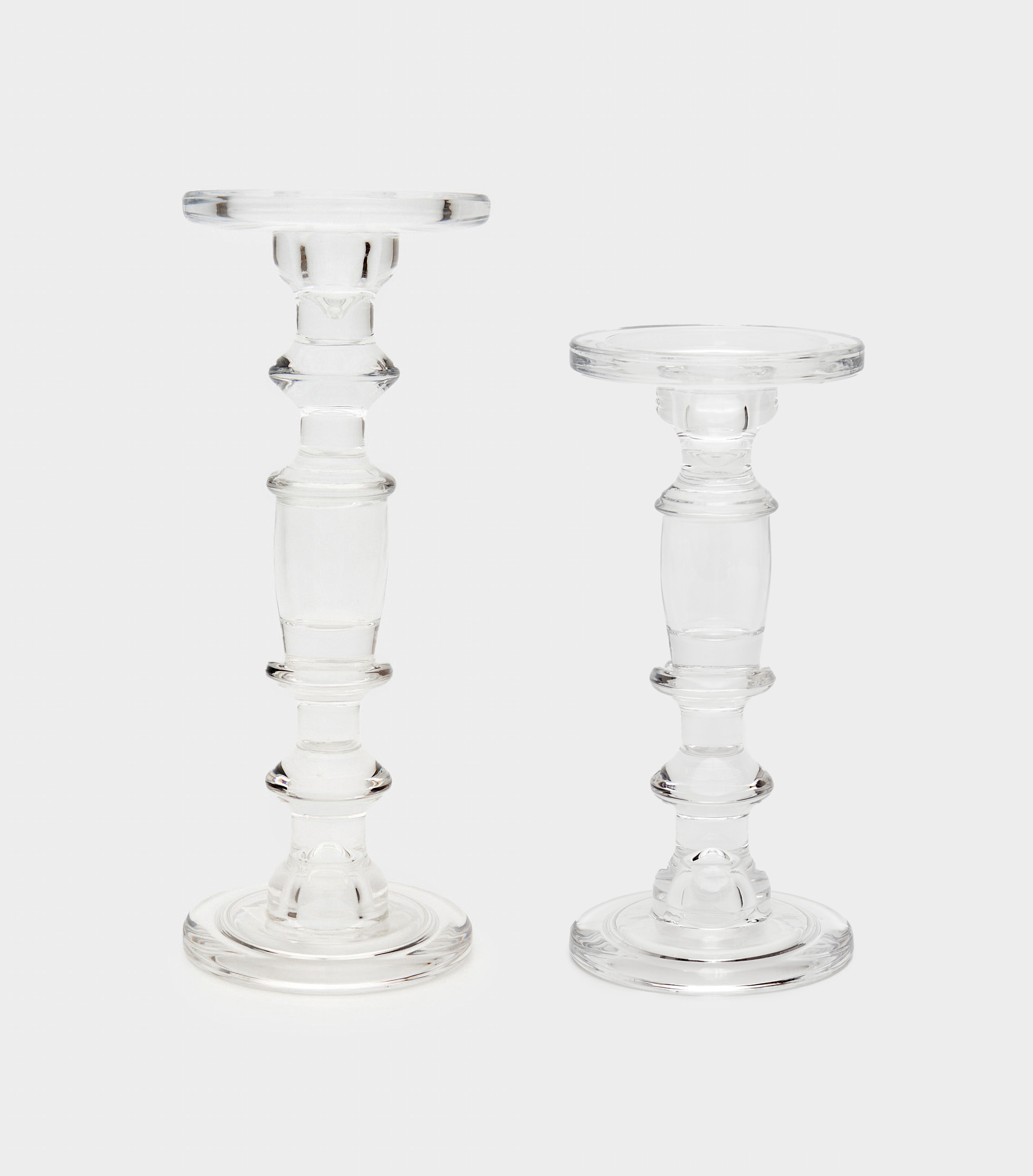 CASTIÇAL VIDRO BASE PARA VELA FINA OU GROSSA